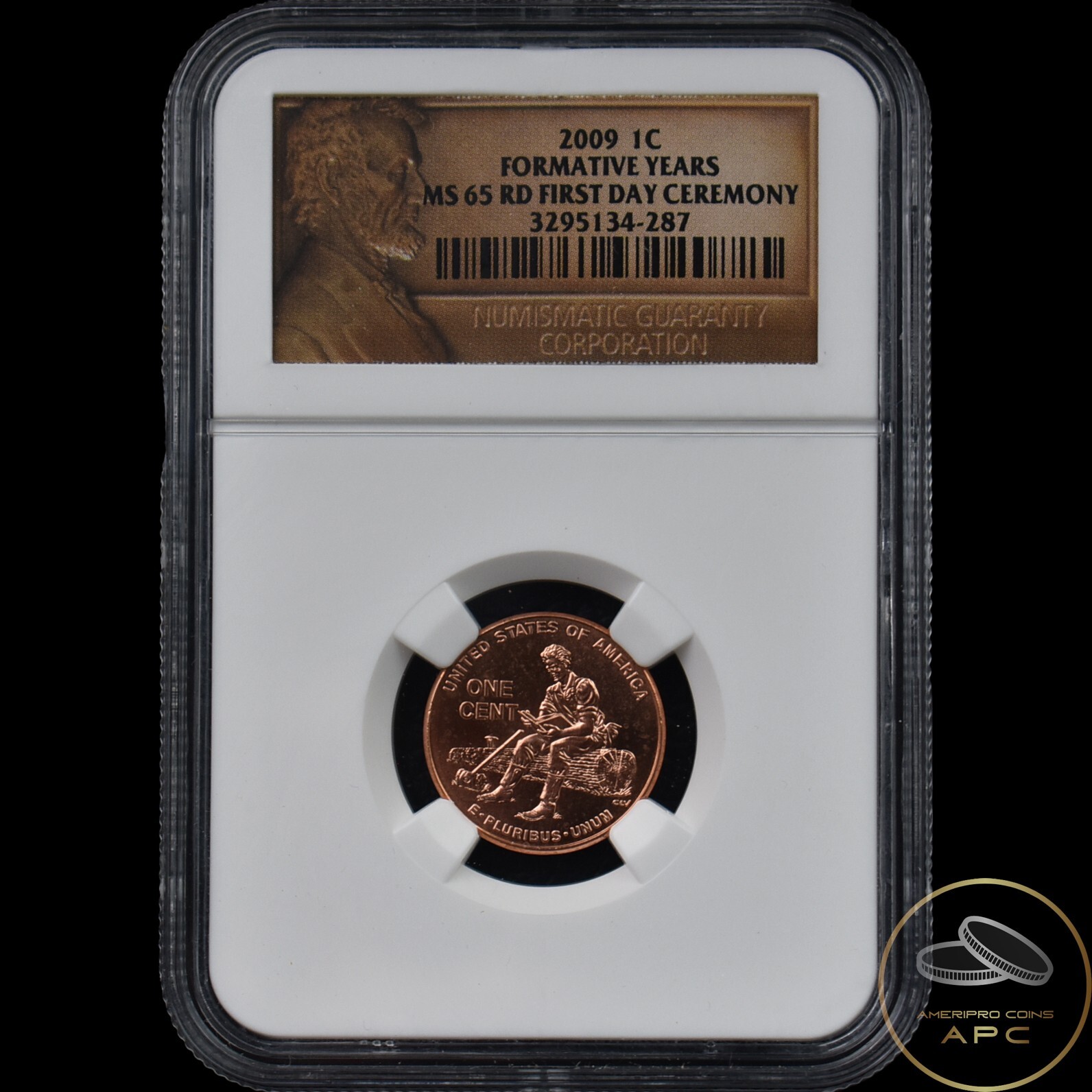 2009 Lincoln Cent Formative Years NGC MS 65 RD First Day Ceremony