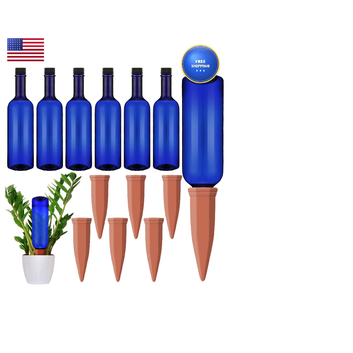Teenyyou 12 Pcs Watering Spikes For Indoor Plants Include 6 Terracotta Self