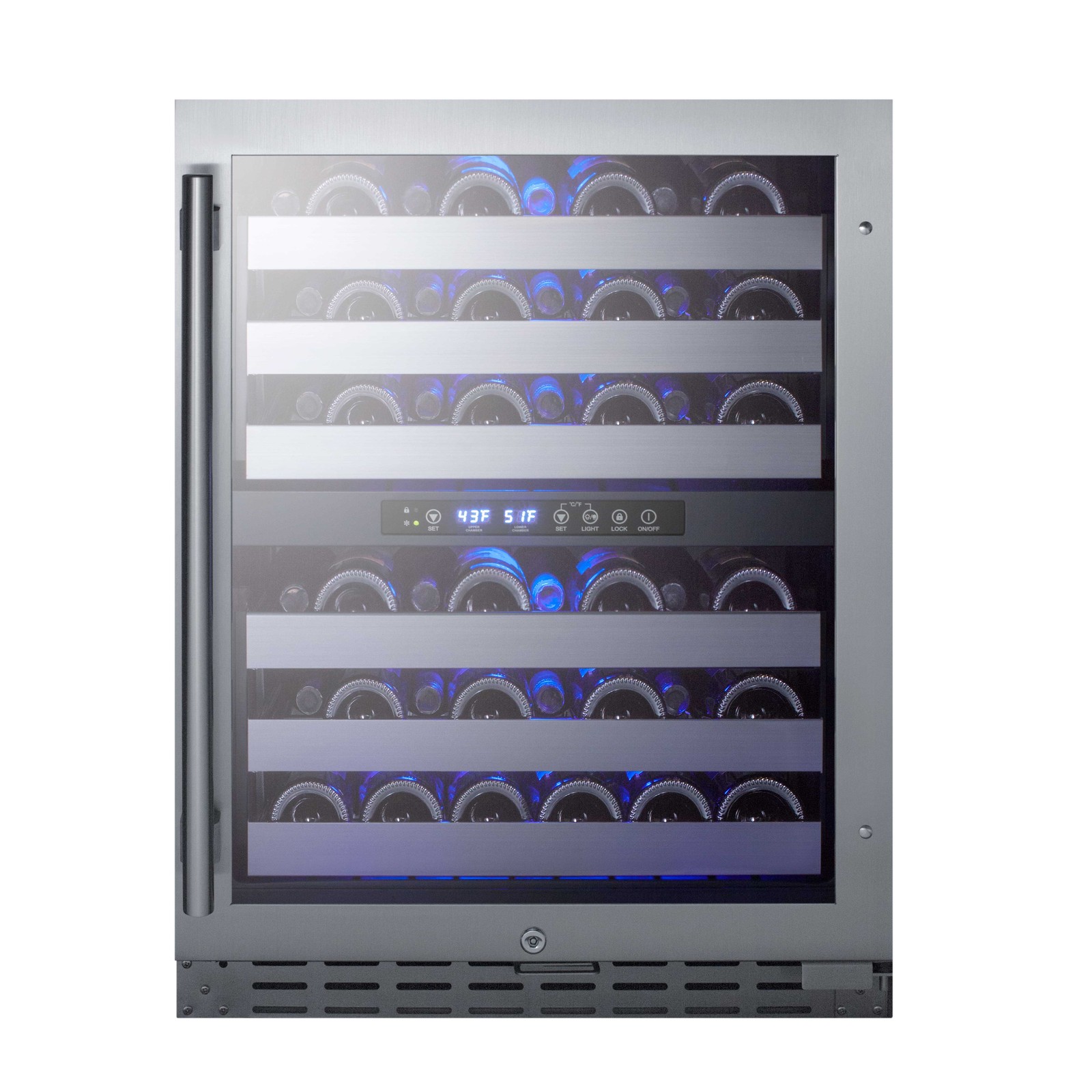 Summit ALWC532CSS 24" Glass Door Wine Refrigerator, Dual Temperature, 46 Bottles