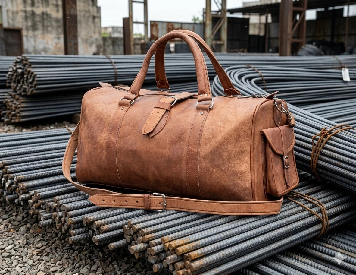 Bag Leather Goat Travel Duffel Genuine Vintage Gym Luggage Brown Men's New Men