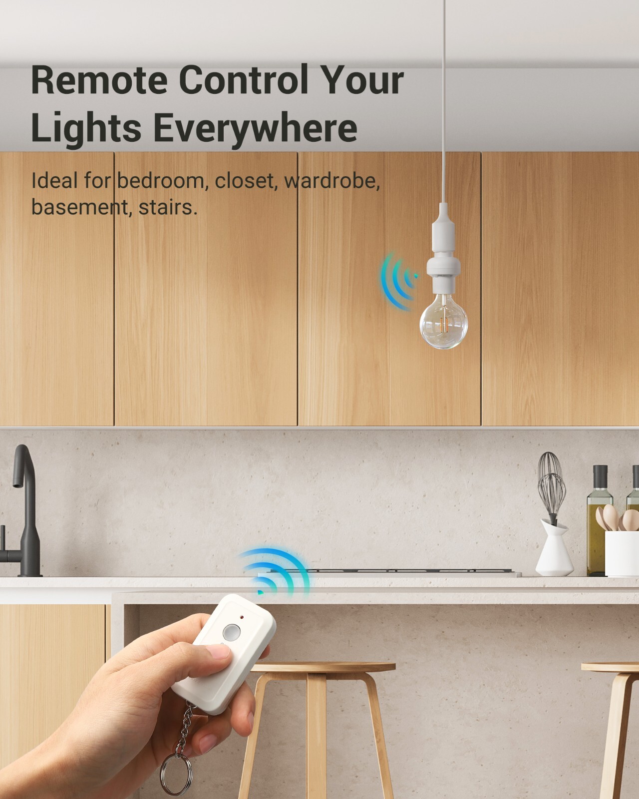 DEWENWILS Wireless Light Switch Kit Lamp Light Bulbs Socket with Switch, Program