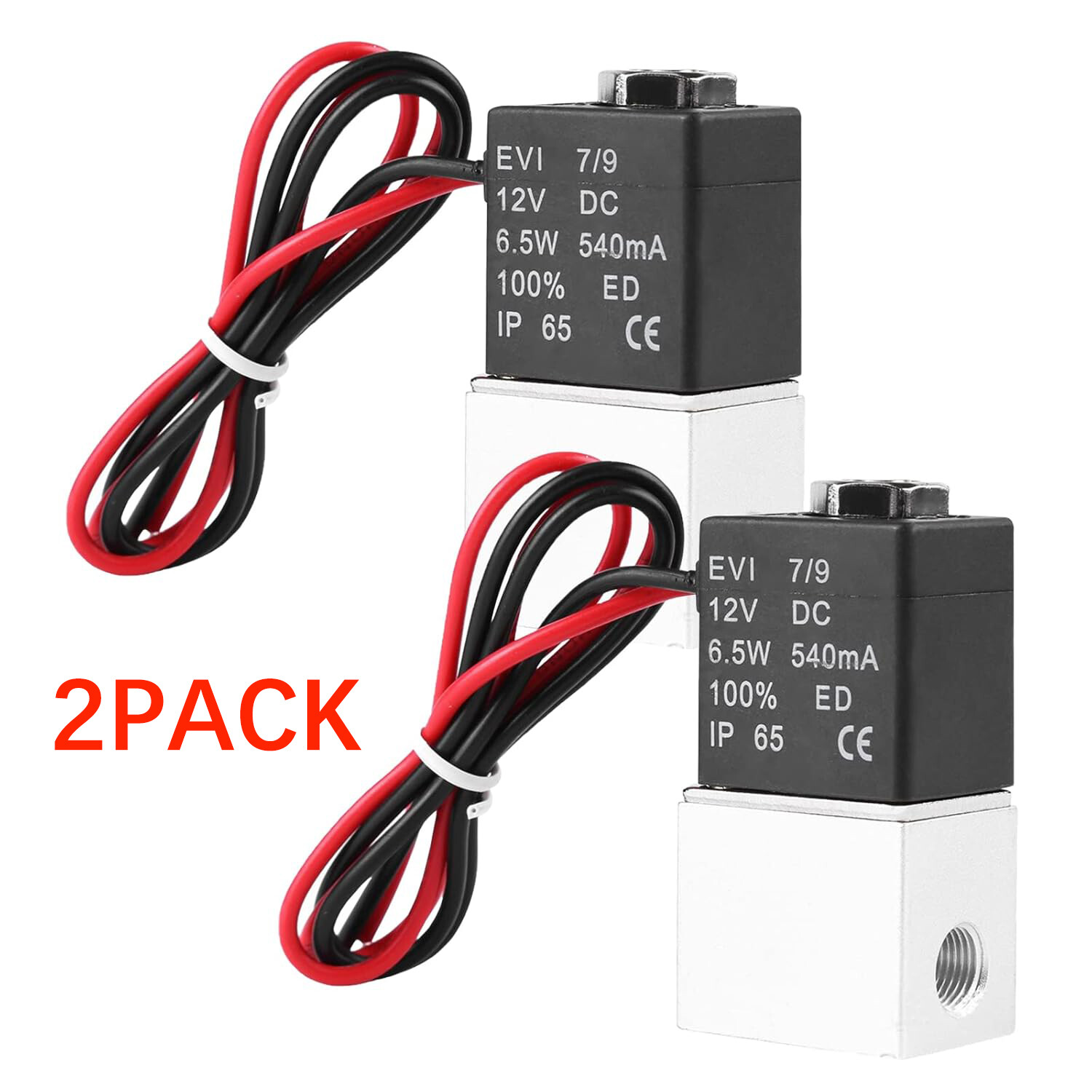 2PCS 1/8" Fast Response Electric Air Water Solenoid Valve Normally Closed DC 12V