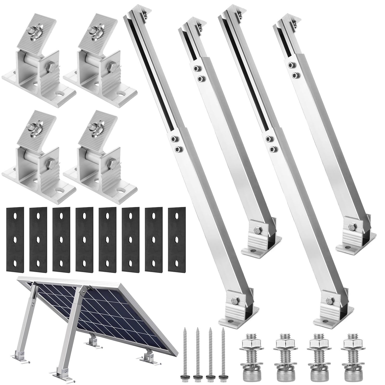 Oungy 2 Set Adjustable Solar Panel Tilt Mount Bracket Aluminum Alloy Solar