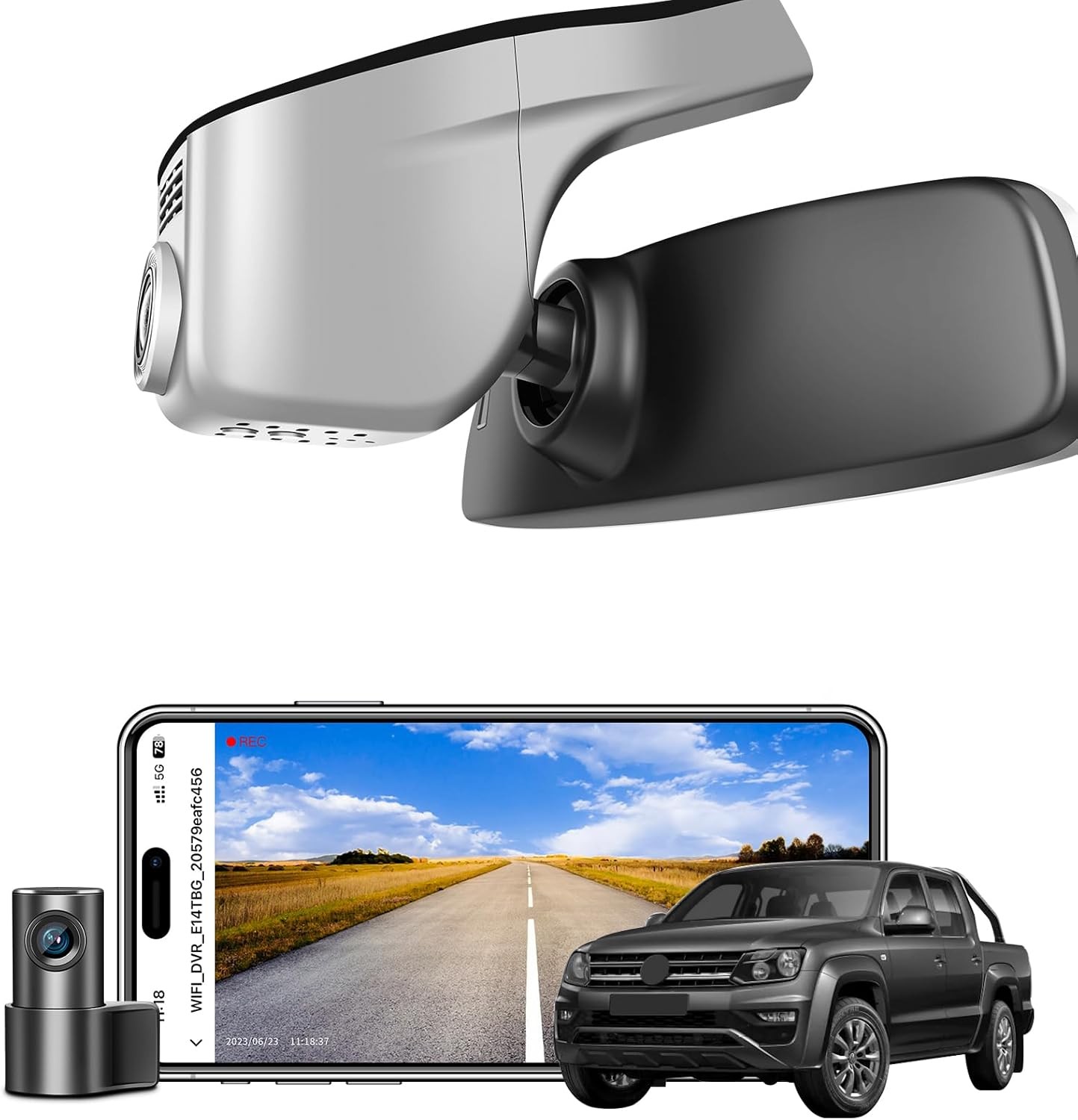 Mangoal Front 4K & Rear 1080p Dash Cam for Volkswagen Amarok 2017-2022 WiFi GPS