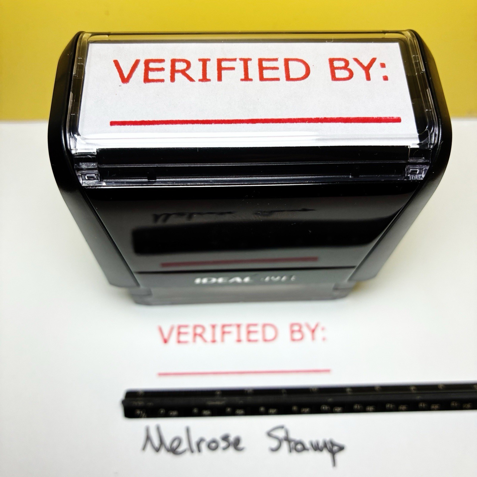 Verified By Rubber Stamp Red Ink Self Inking Ideal 4913