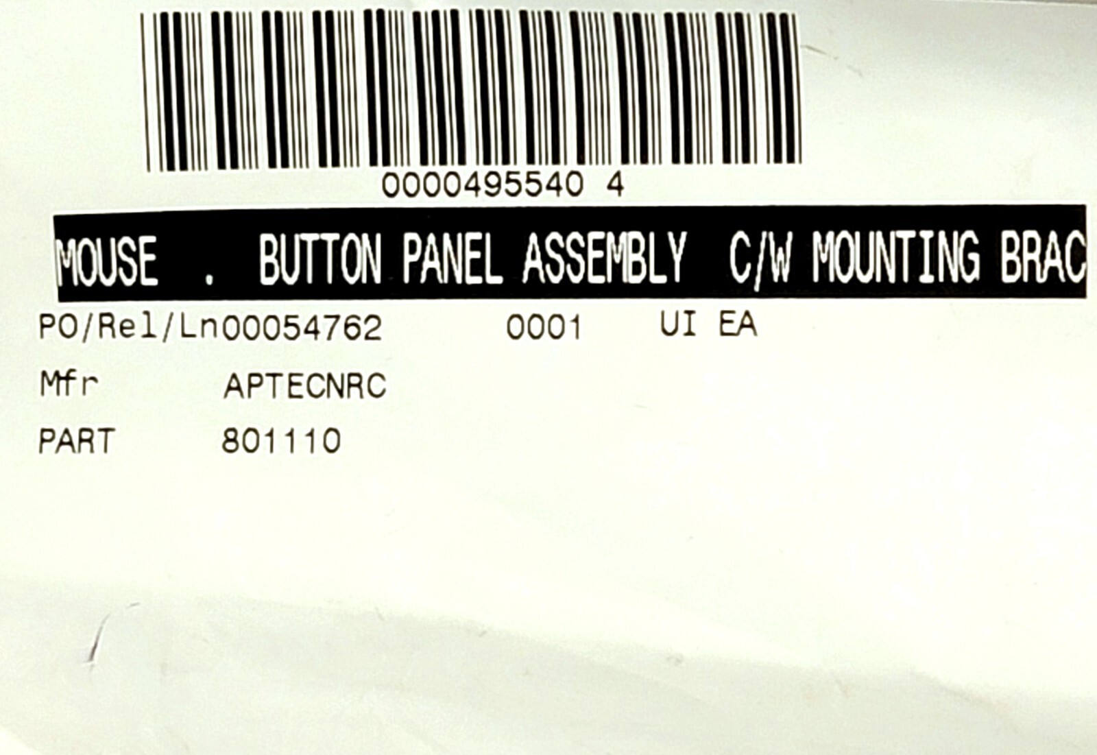 INTERLINK ELECTRONICS 20-46567, Mouse Button Panel Assembly Control w/Mounting
