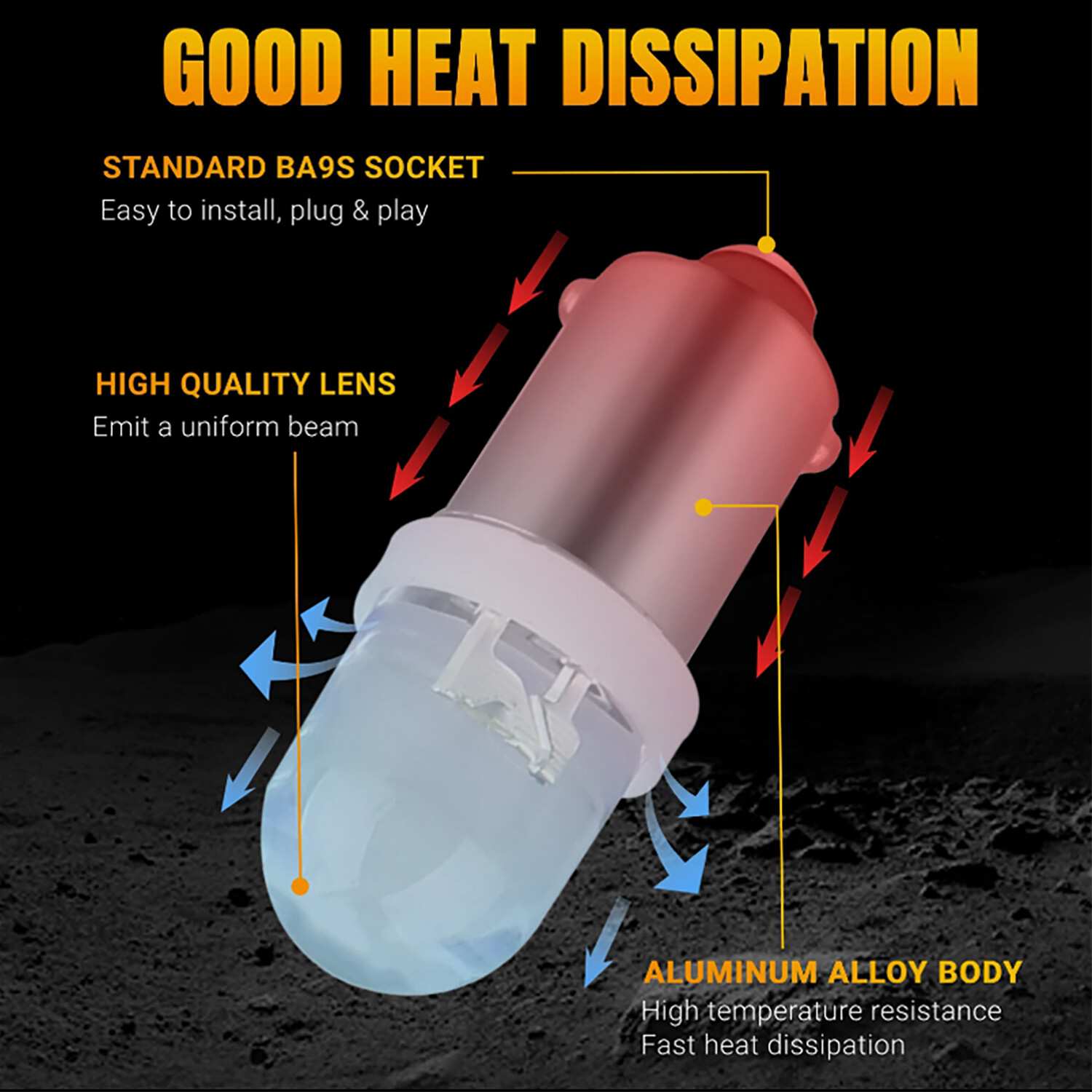 20x Super White BA9S LED Interior Instrument Panel Dash Map Light Bulb 1815 1895