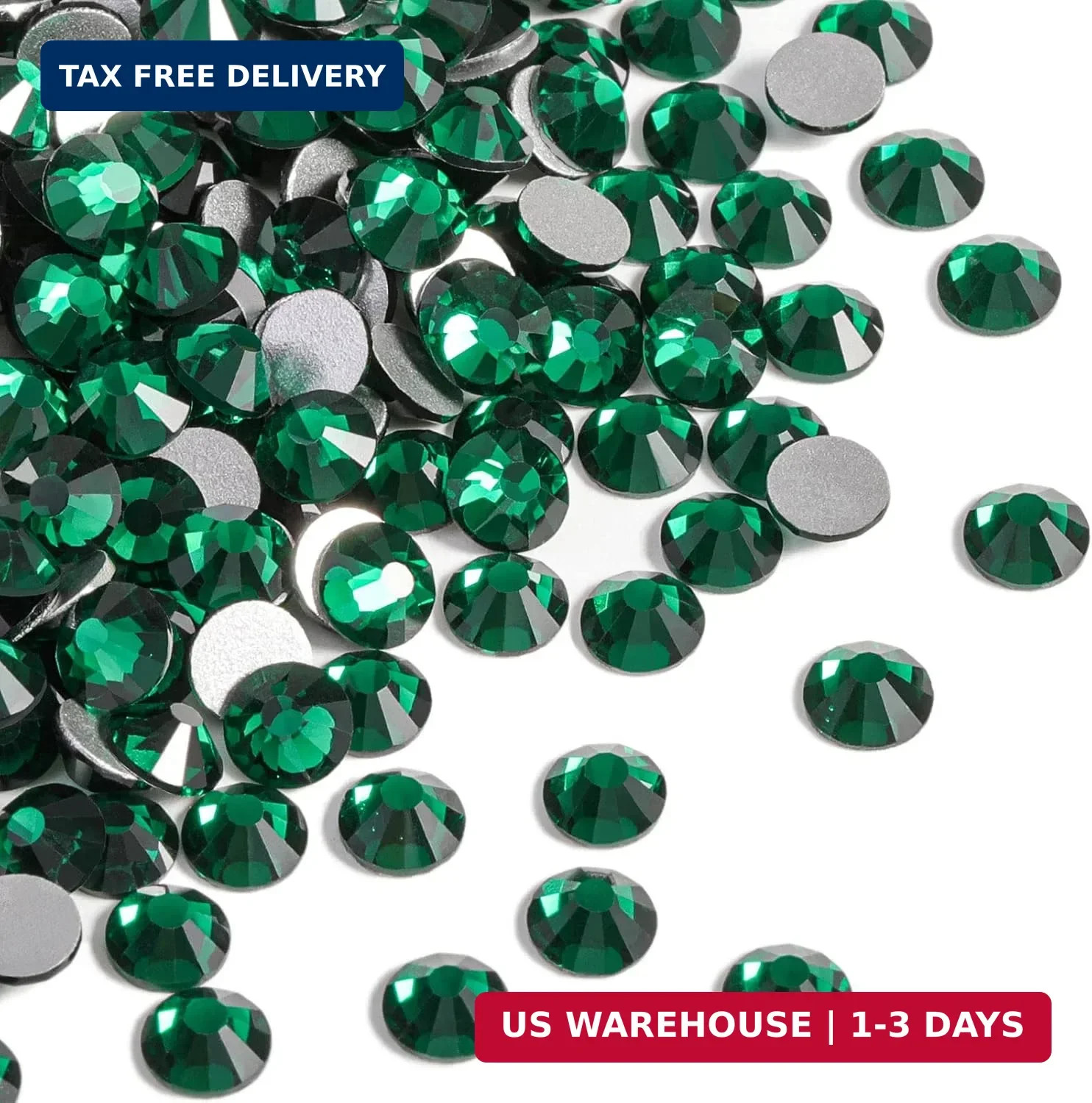 Beadsland 2880pcs Flat Back Crystal Rhinestones Round Gems for Nail Art and Craf