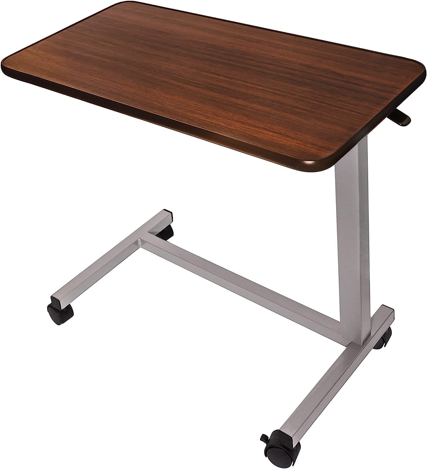 Medical Adjustable Overbed Bedside Table With Wheels (Hospital and Home Use)