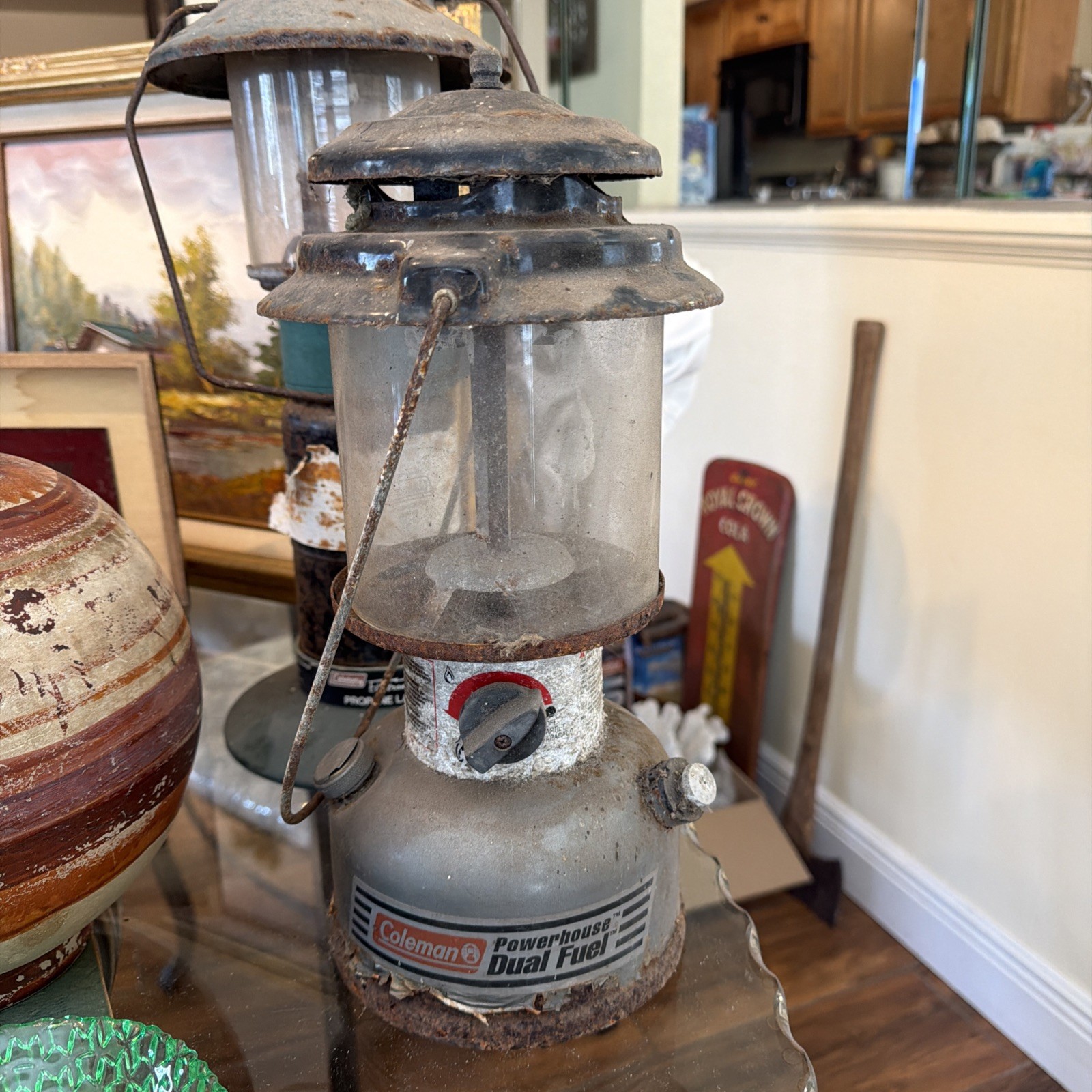 Vintage 'The Powerhouse Dual Fuel' Coleman Lantern