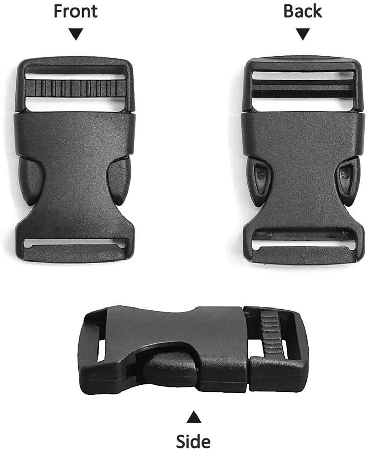 1Inch Nylon Webbing Strap Sets Plastic Flat Buckle Side Release Backpack