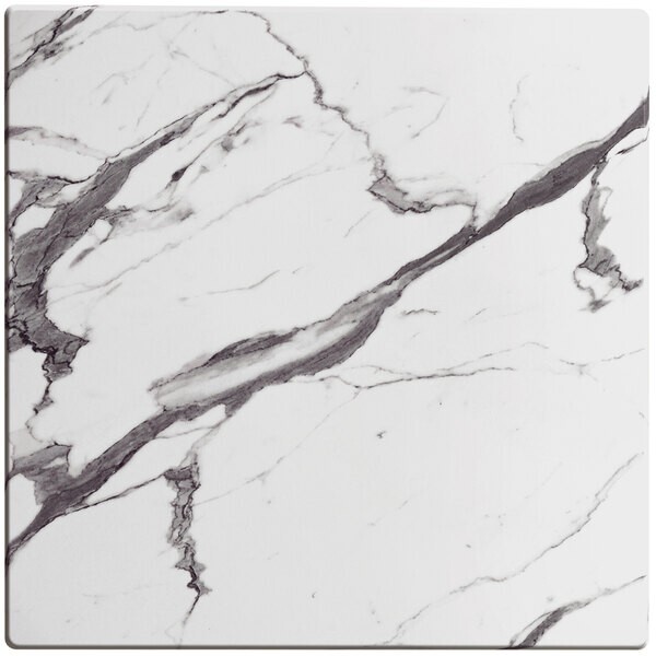 24'' Square All-Weather Restaurant Table Top with Marble Laminate Top Finish