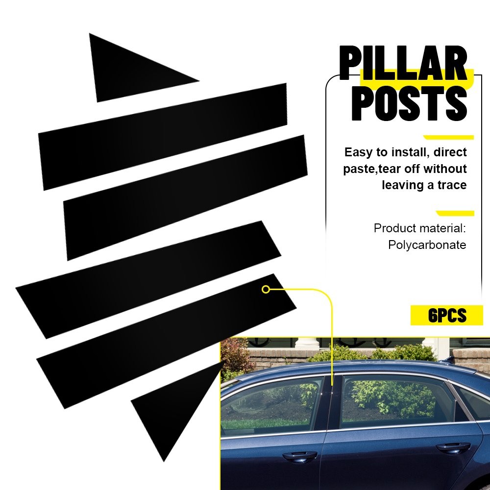 For VW Passat 2011-2018 Gloss Black Window Trim  Pillar Posts Door Cover Set H