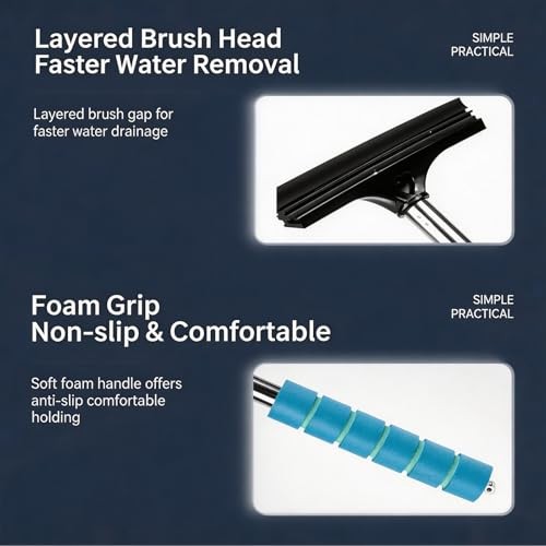 4 Pack All-Purpose Car Rearview Side Mirror Squeegee with Retractable Handle