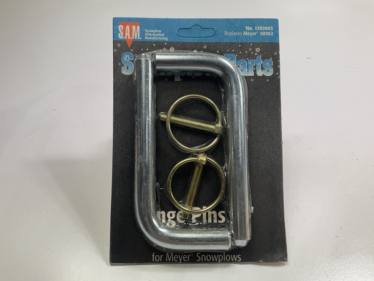 SAM 1302045 (2) 5/8 Inch Hinge Pins With Linch Pin - Replaces Meyer #08562