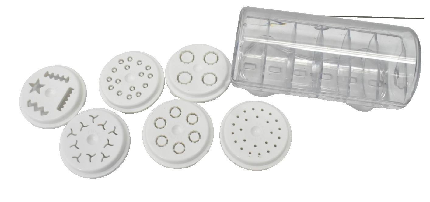 Pasta Machine Cutter Attachments For Assorted nozzle Styles White Plastic