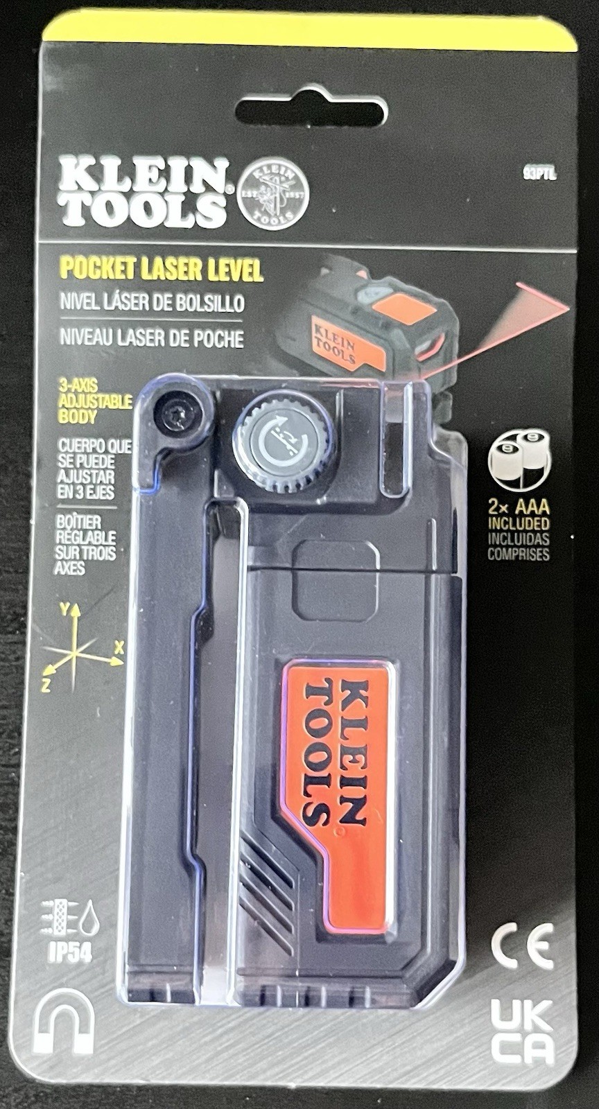 Klein Tools 93PTL Pocket Laser Level Brand New - Mountable