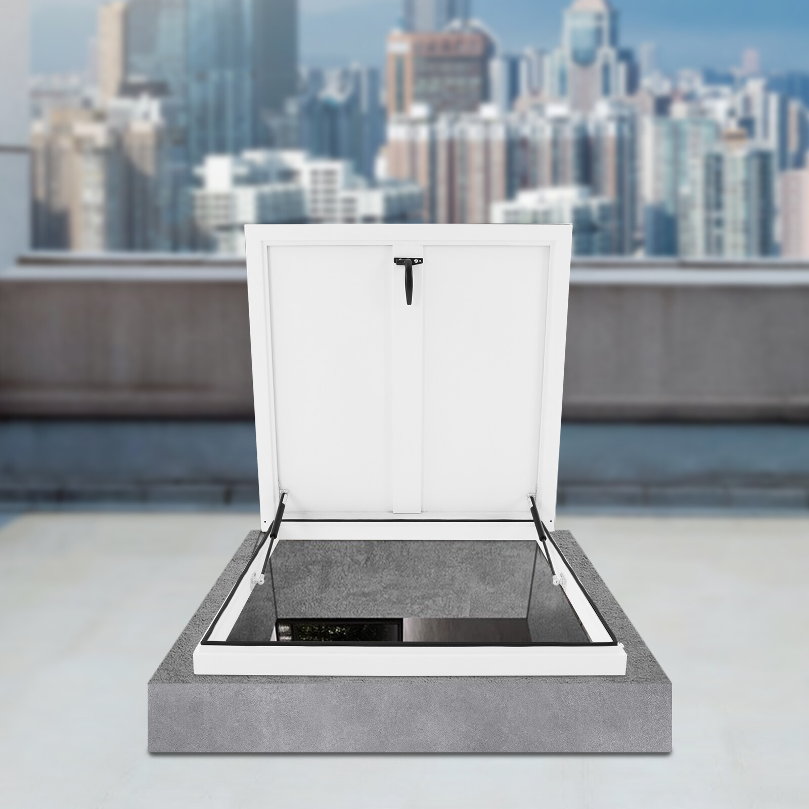 27.5" L X 27.5" W Roof Hatch Roof Access Hatch 90° Roof Security Door White