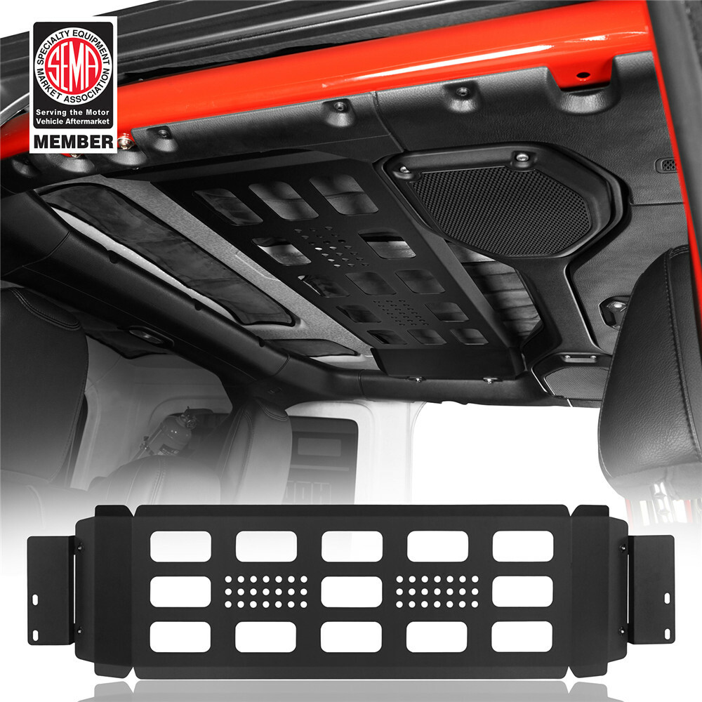 MOLLE Overhead Storage Organizer Panel System for Jeep Wrangler JL 18-26 4Door