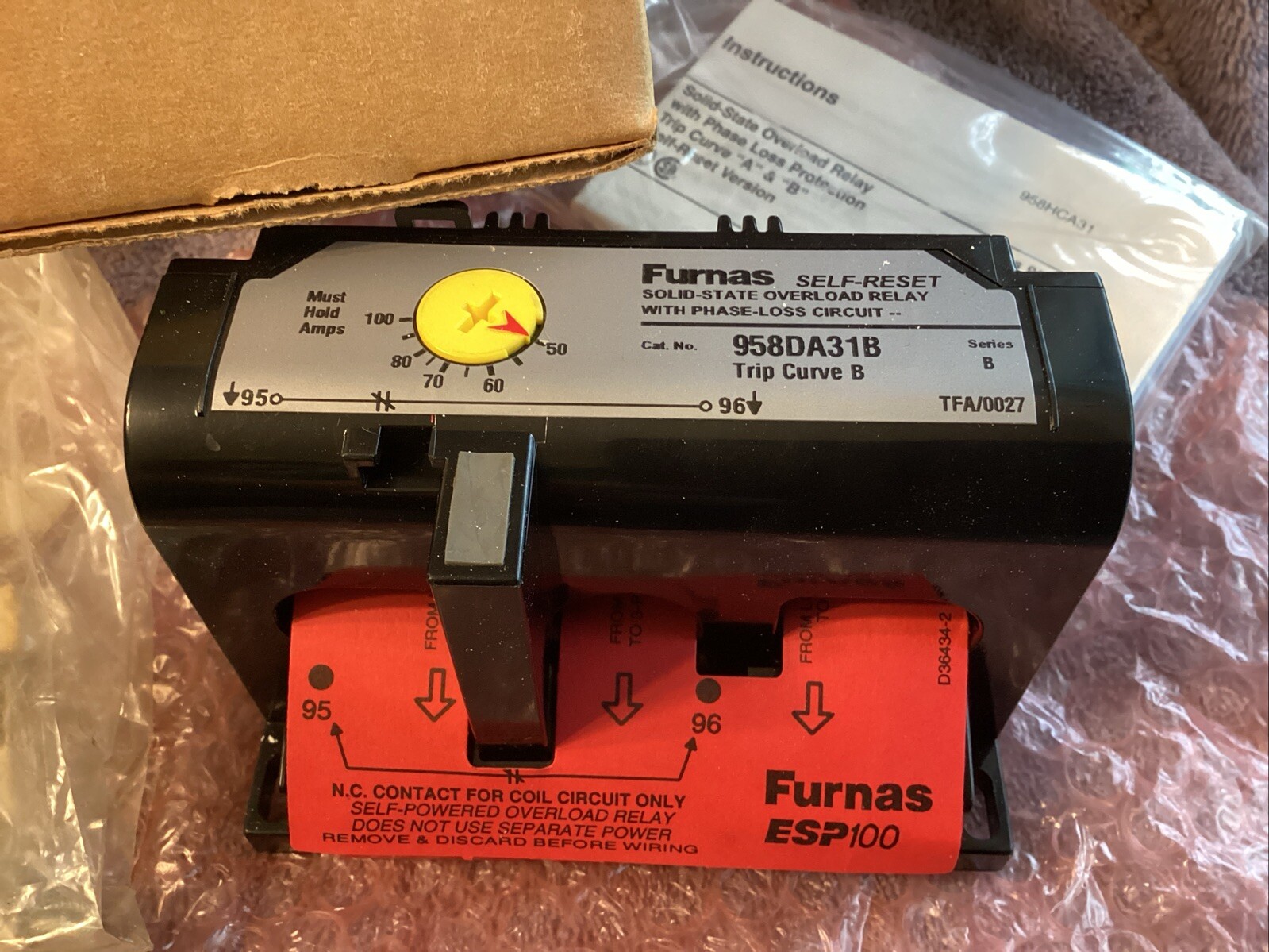FURNAS..SELF-RESET Solid-State Overload Relay… 958DA31….Ser. B…NEW😀