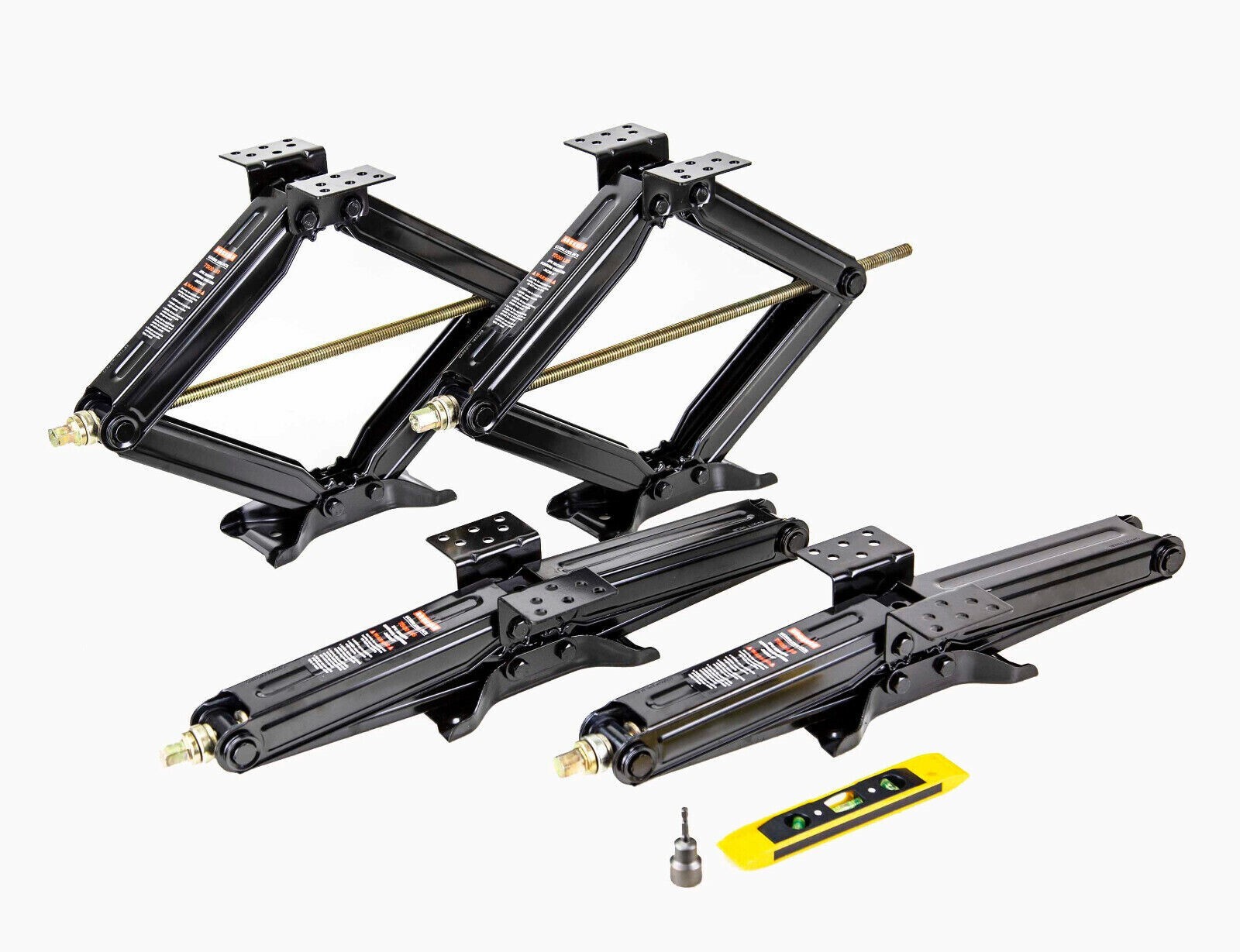 Set 4 Rockman RV Camper Stabilizer Jacks Leveling Scissor Jacks Kit 24" 7500lbs