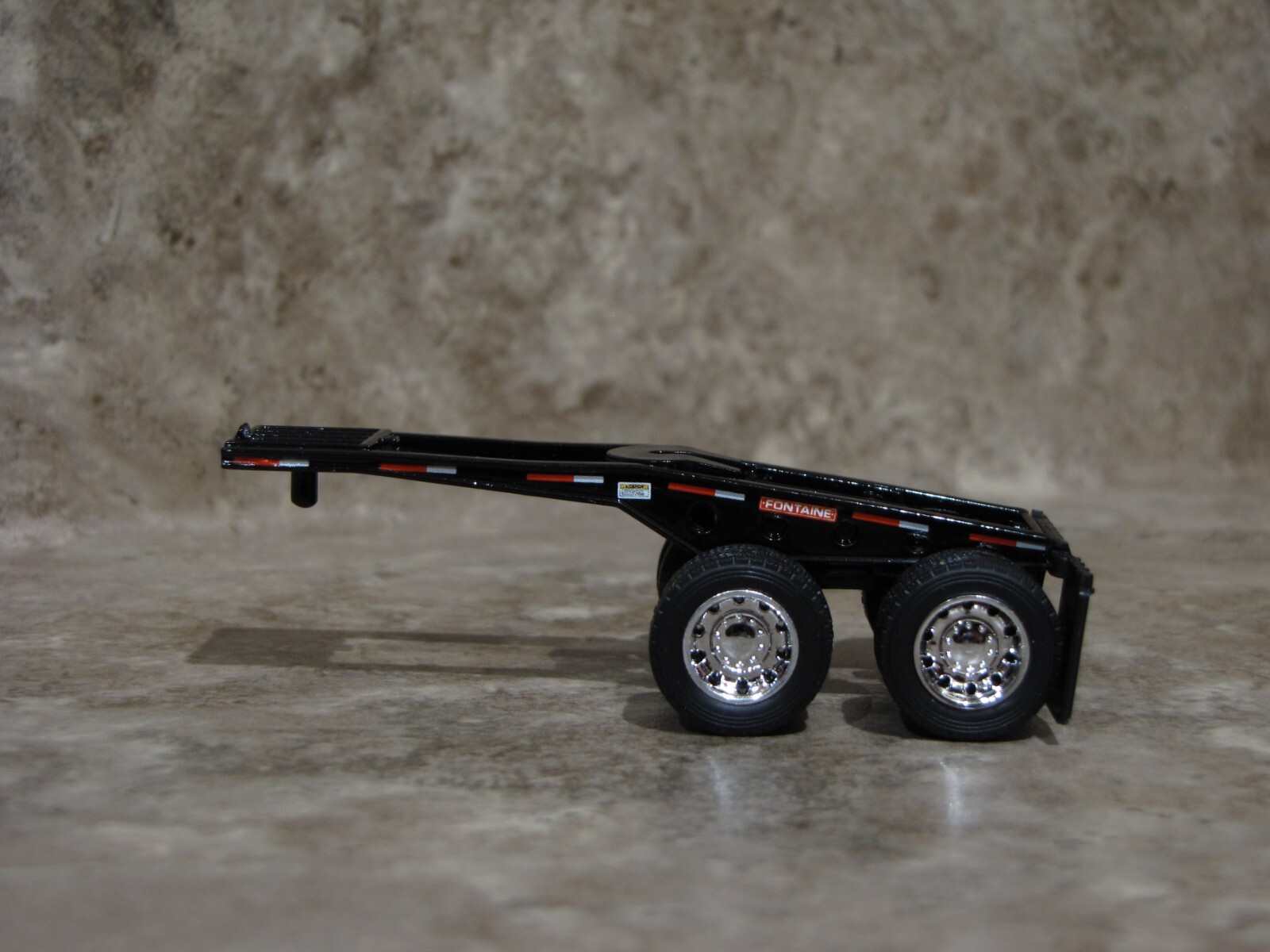 DCP 1/64 Black Fontaine Jeep Lowboy Trailer Toy