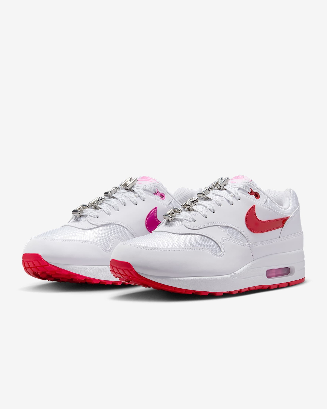 Nike Air Max 1 PRM Shoes Valentine’s Day White Red HV2303-100 Men's Sizes NEW