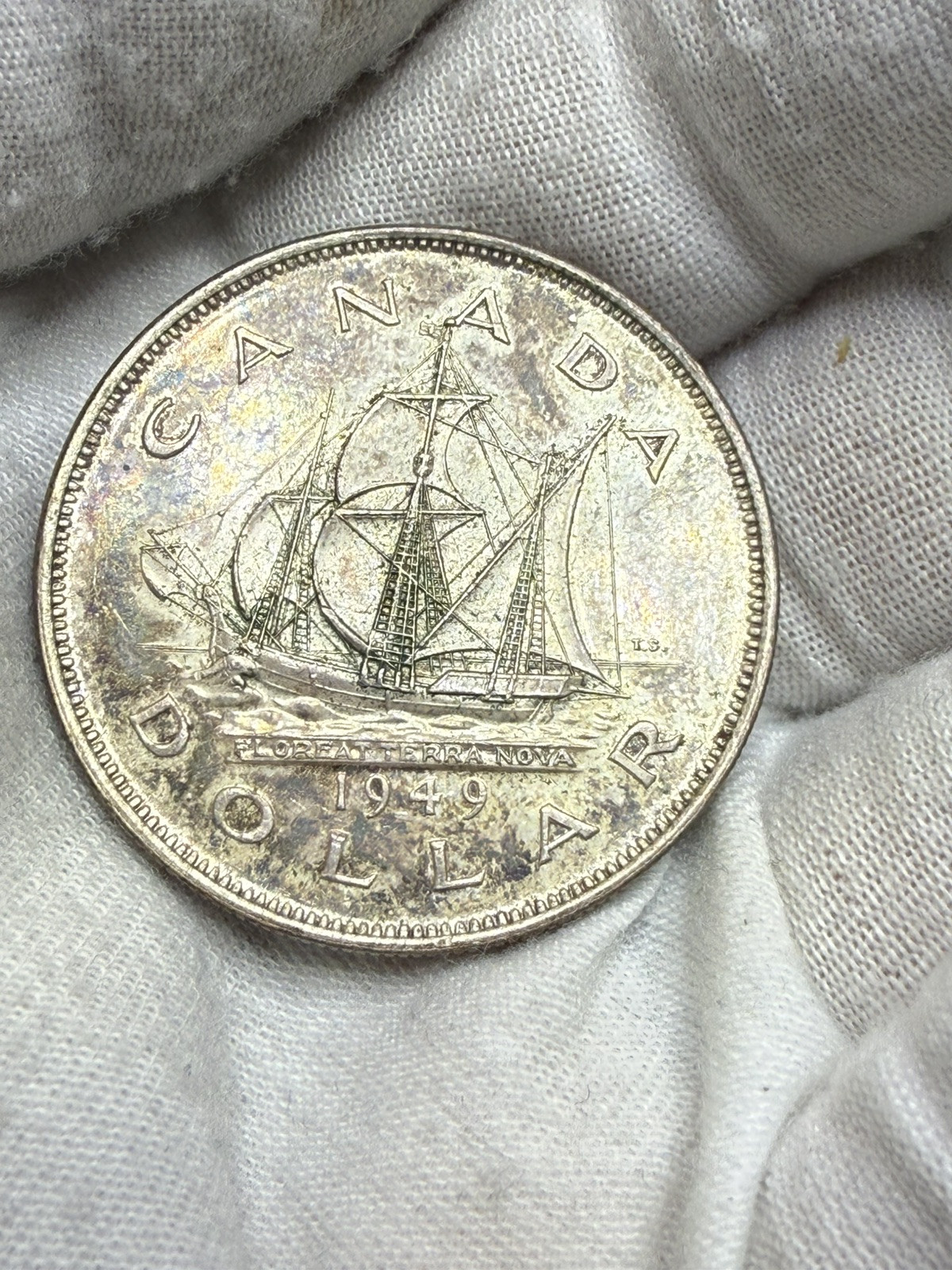 1949 Canada Silver Dollar, Gem BU, Gorgeous Toning K62