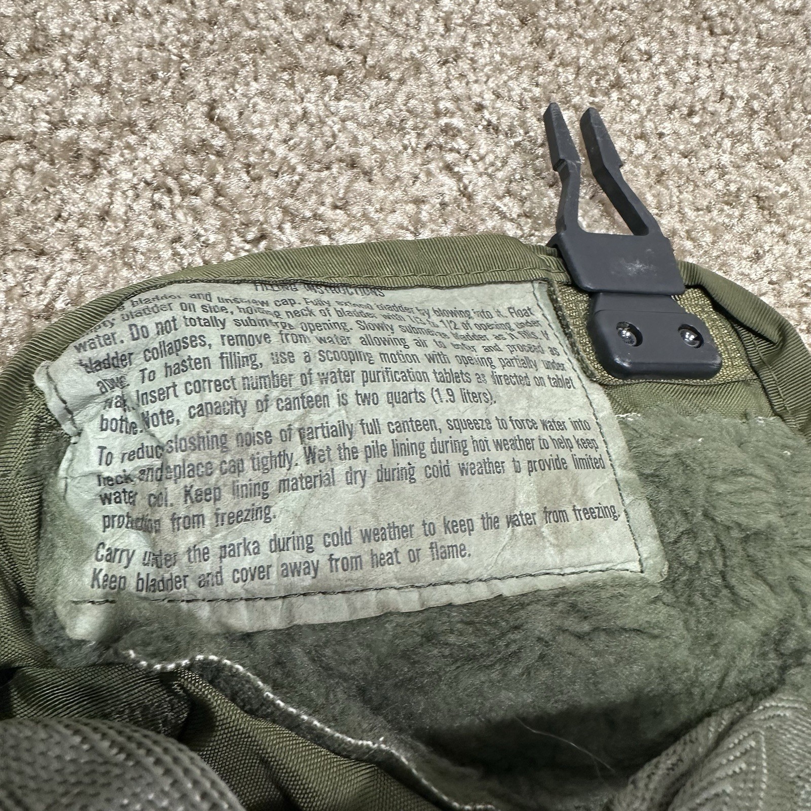 Vietnam War 2 Quart Collapsible US Canteen Hedwin Green w/ Strap