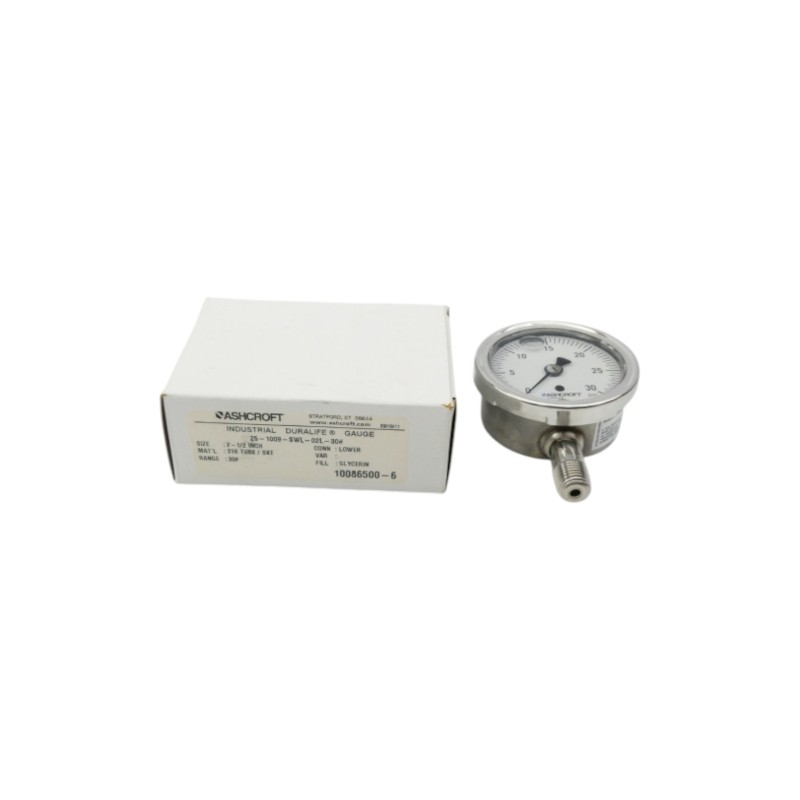 ASHCROFT 25-1009-SWL-02L-30# 0-30PSI 2-1/2" NSMP