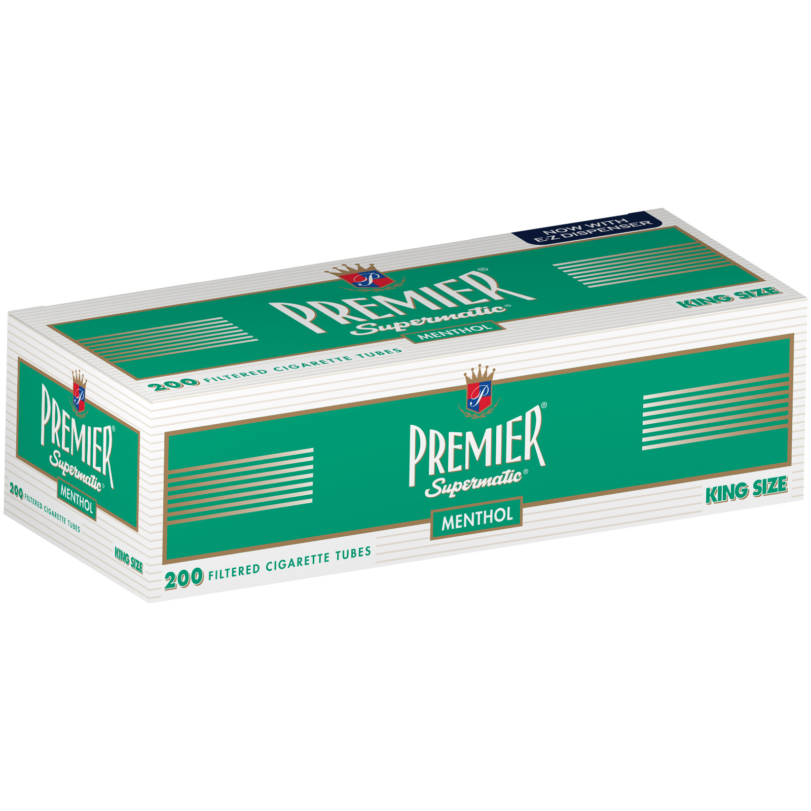 Premier Menthol Cigarette Filter Tubes - King Size (1 Box of 200 Tubes)