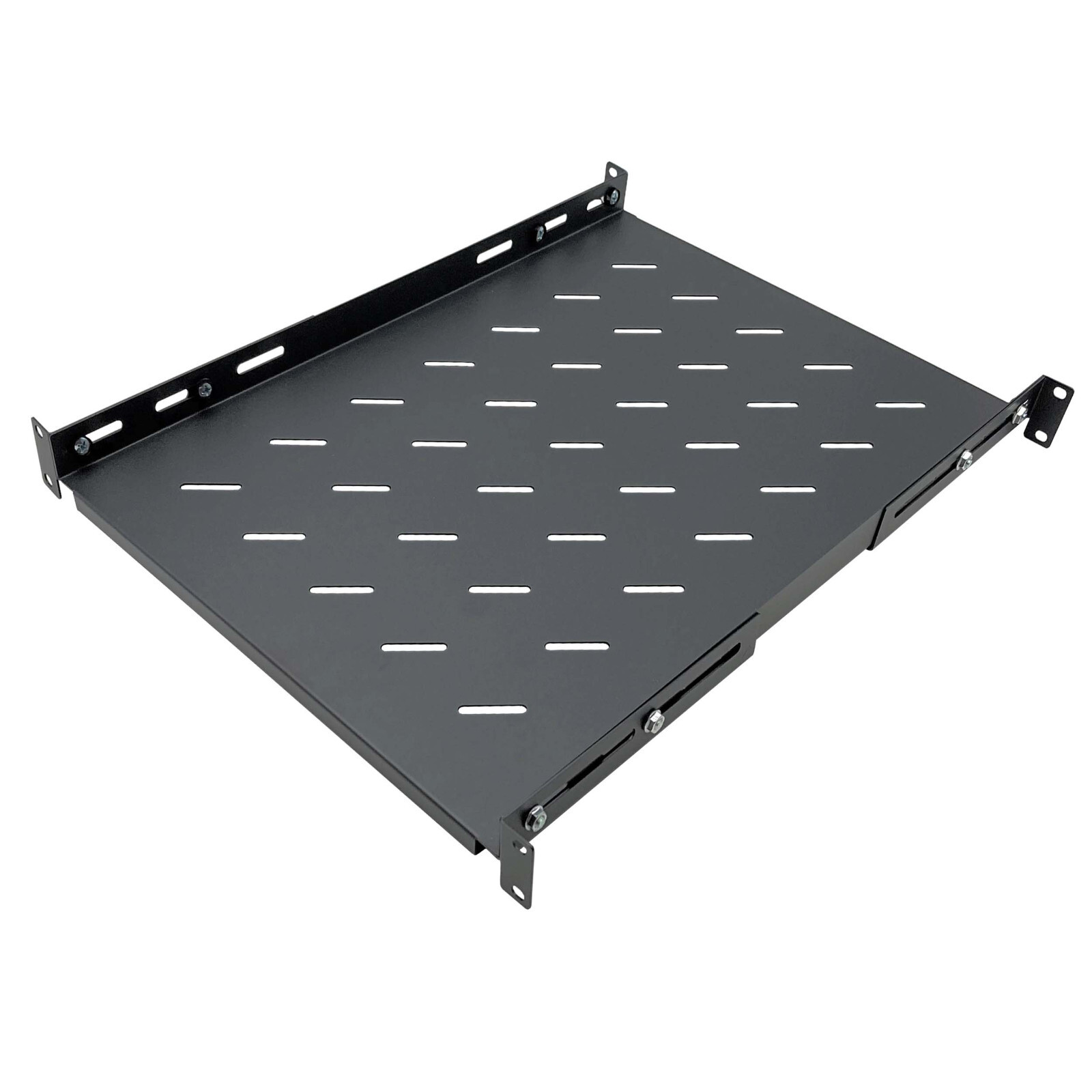 Electriduct 1U 19-Inch Adjustable Mounting 4 Post Rack Vented Shelves