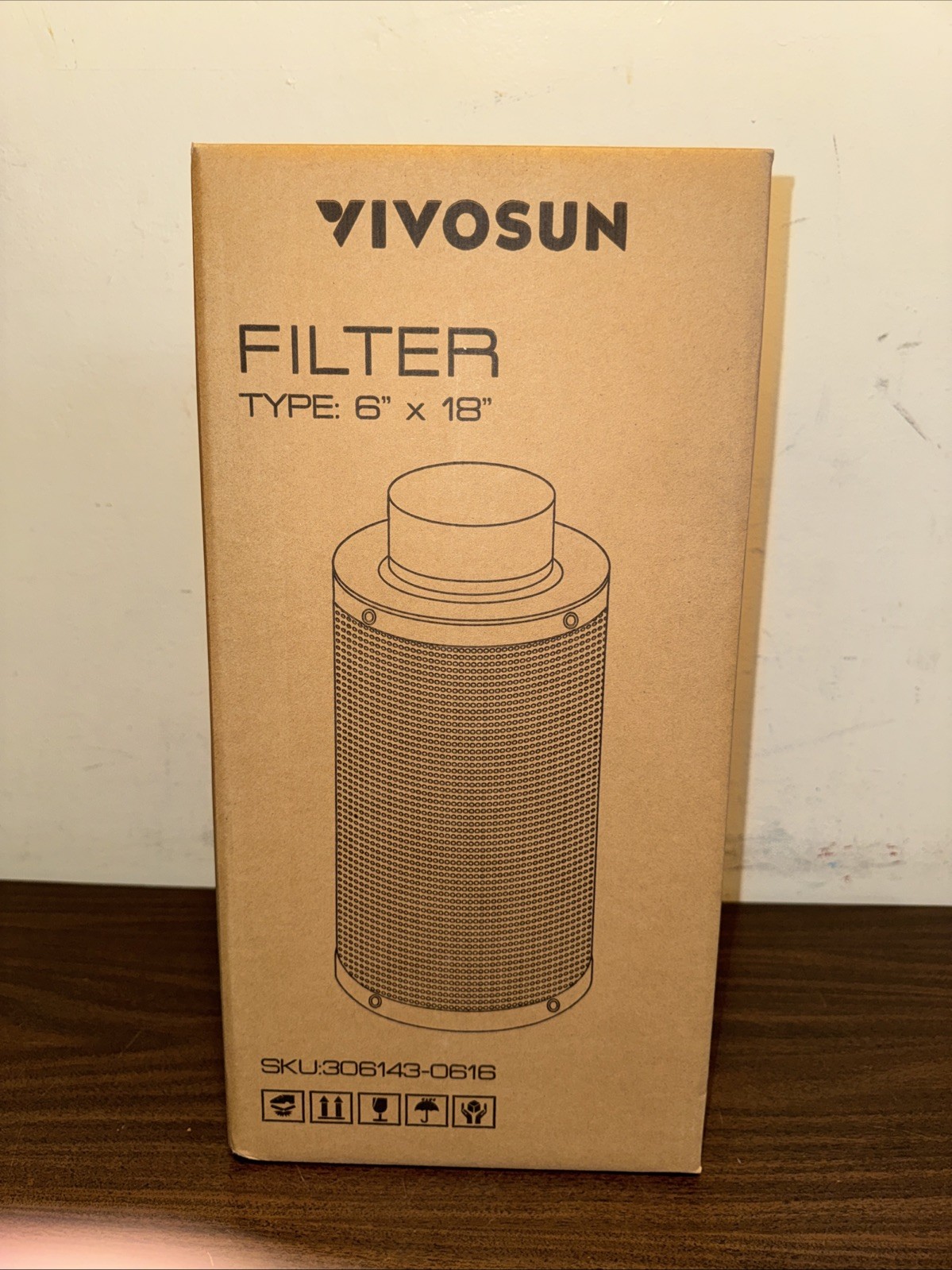 Vivosun 6" Duct Air Carbon Filter for Odor Control 306143-0616 New And Sealed