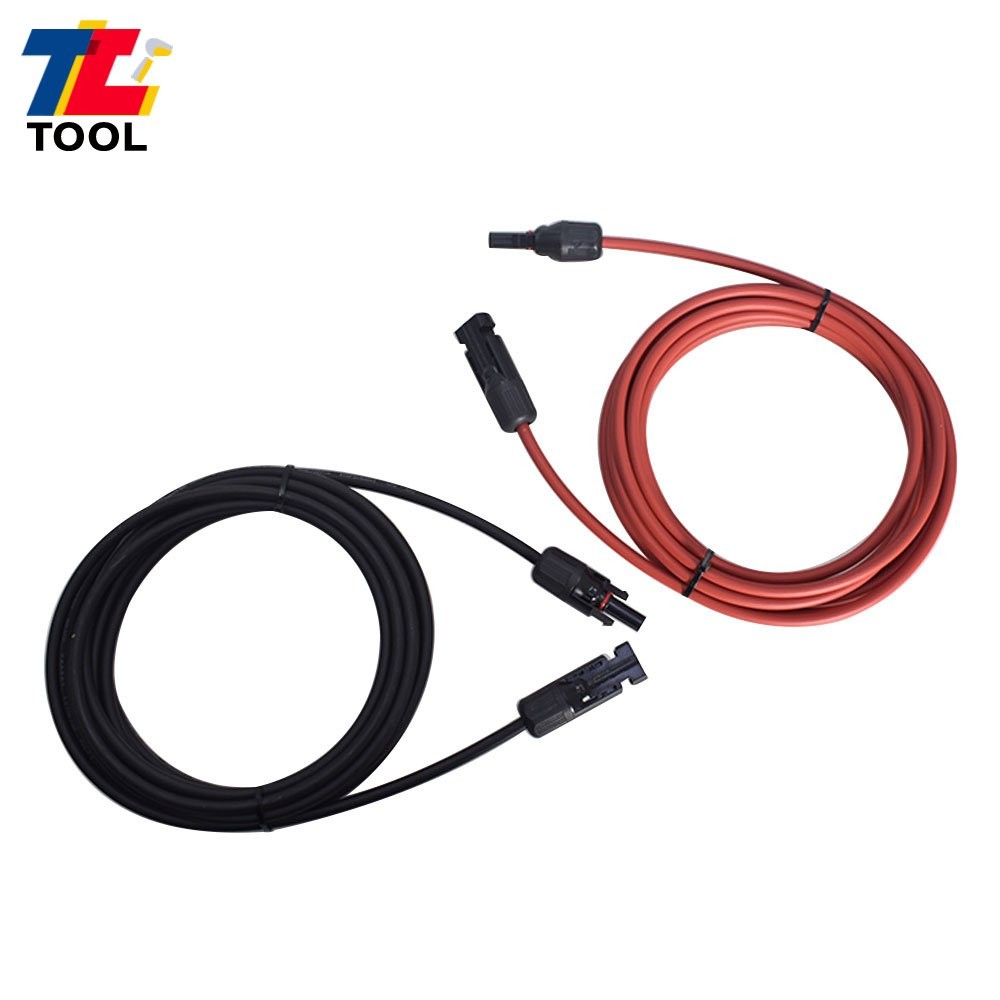 1 Pair 12AWG 15ft Black+Red Solar Panel Extension Cable Wire Connector