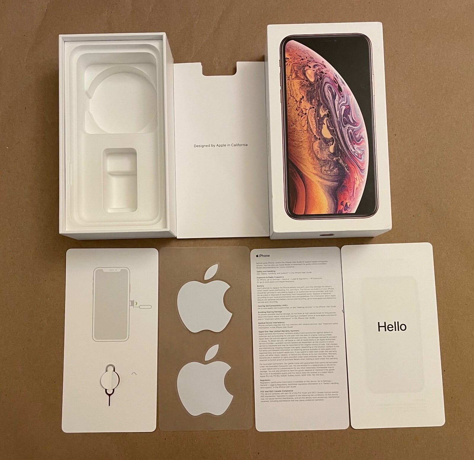 BOX & INSERTS ONLY for Apple iPhone Xs Gold 64GB A1920 - Good Condition!