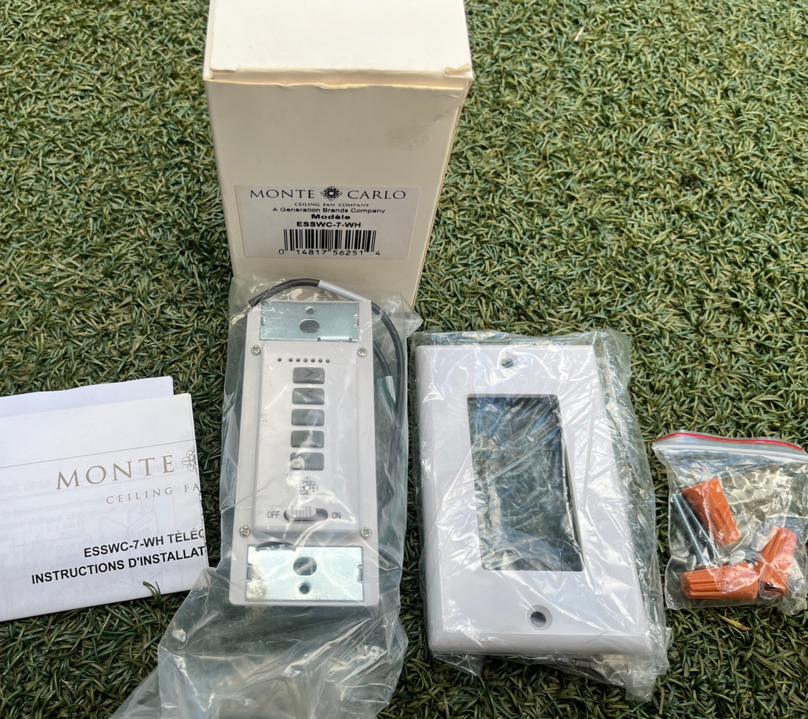 Monte Carlo Fans Wall Control 6 Speed Ceiling Fan Controls ESSWC-7-WH ESSWC-7