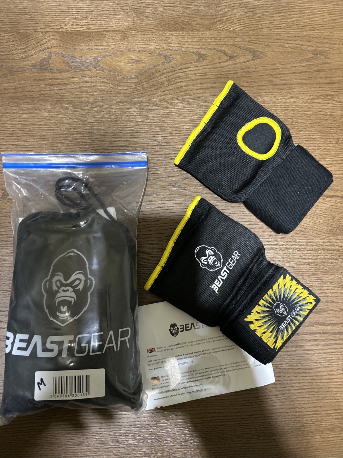 New Beast Gear Boxing Wraps Hand Gloves for Kickboxing, Martial Arts MEDIUM