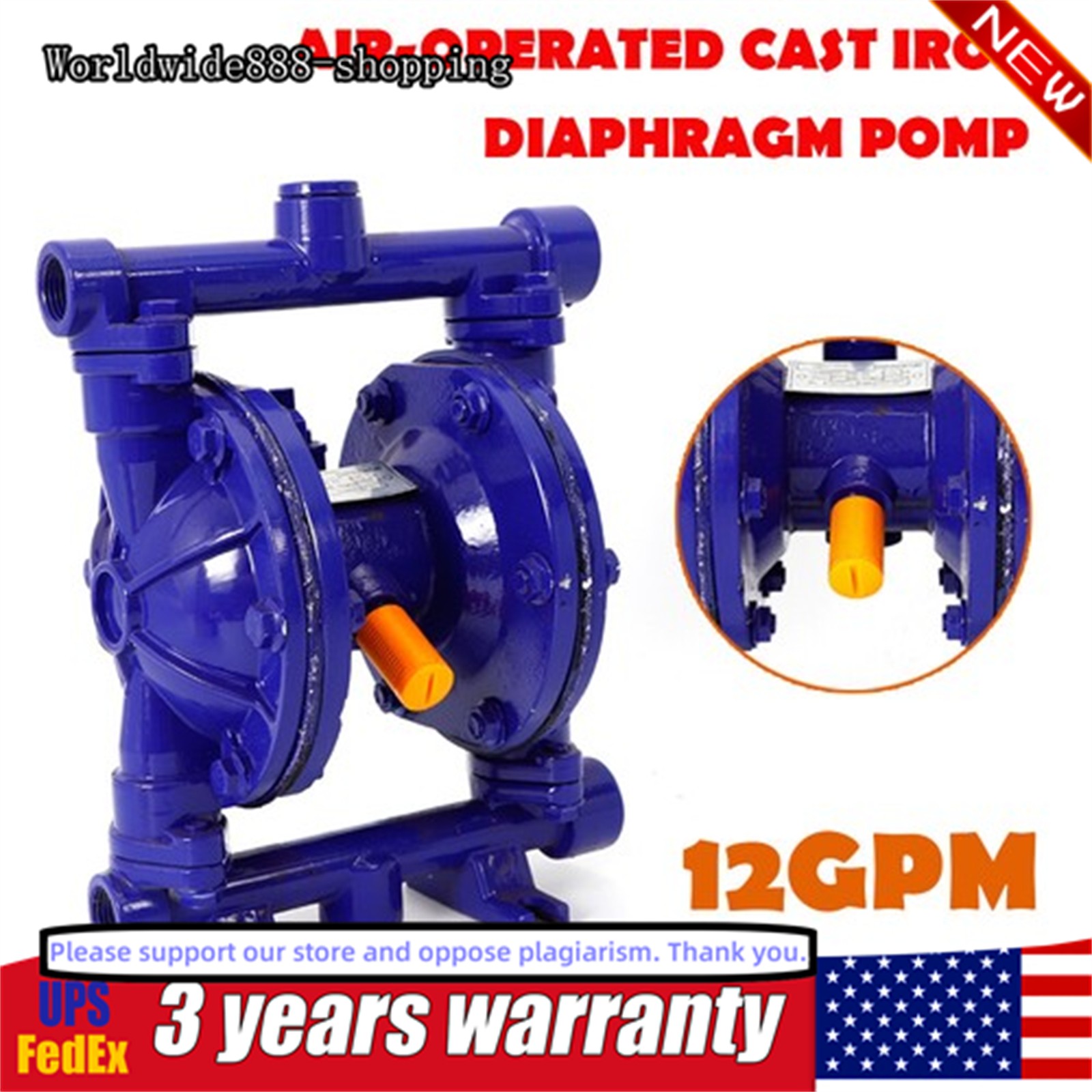 Air-operated Double Diaphragm Pump Tool Waste Oil Transfer Pump Machine 12GPM