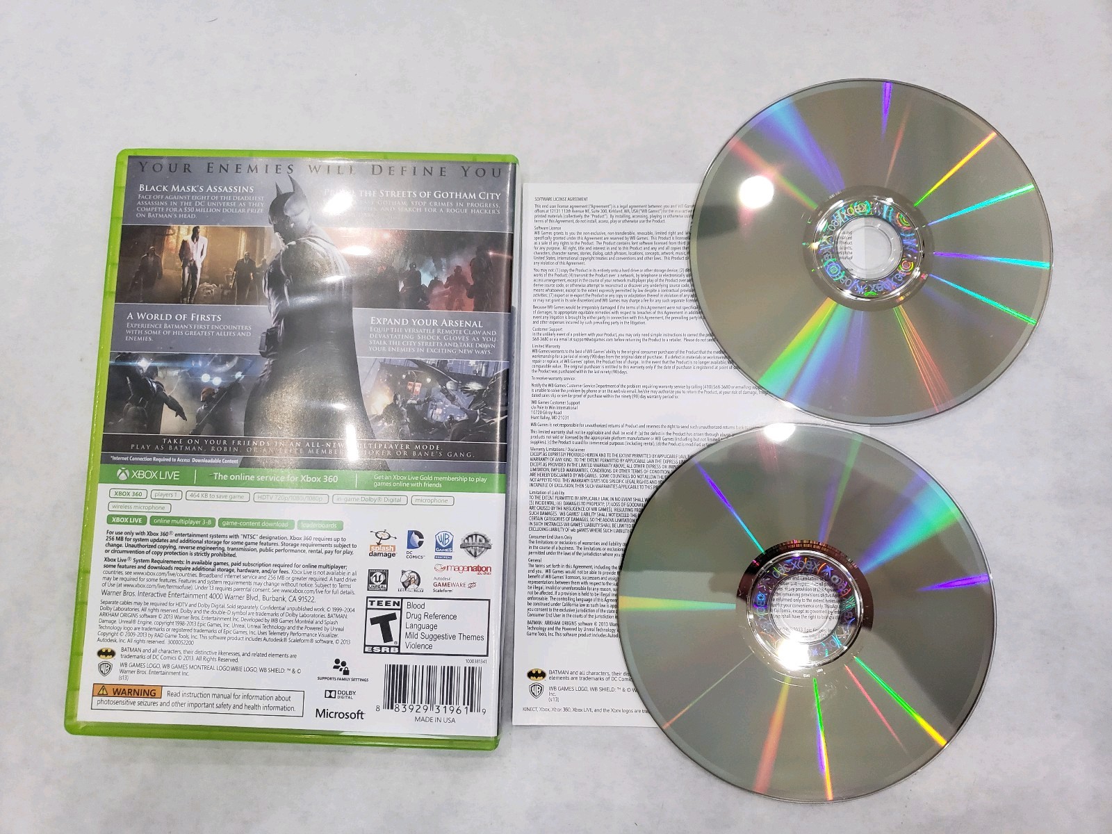 Batman: Arkham Origins (Microsoft Xbox 360, 2013) Free Fast Shipping