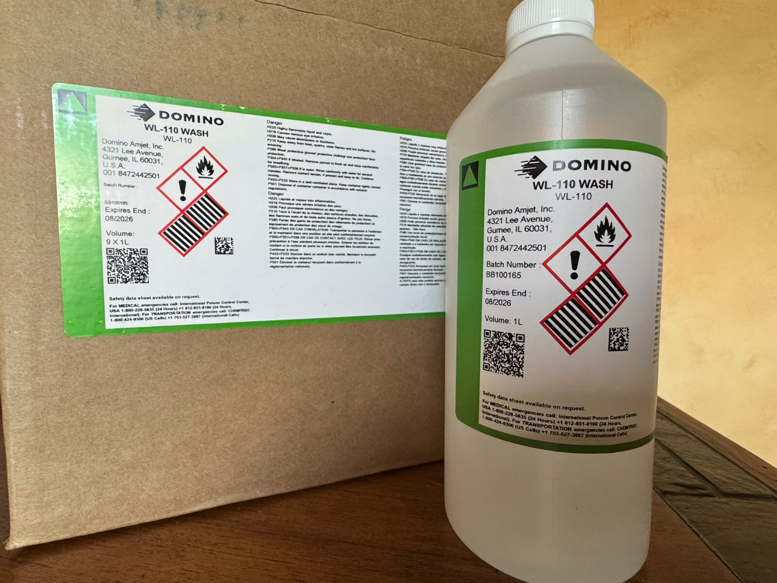 Domino® WL110  Wash Fluid Replacement -  9 x 1L bottles per case