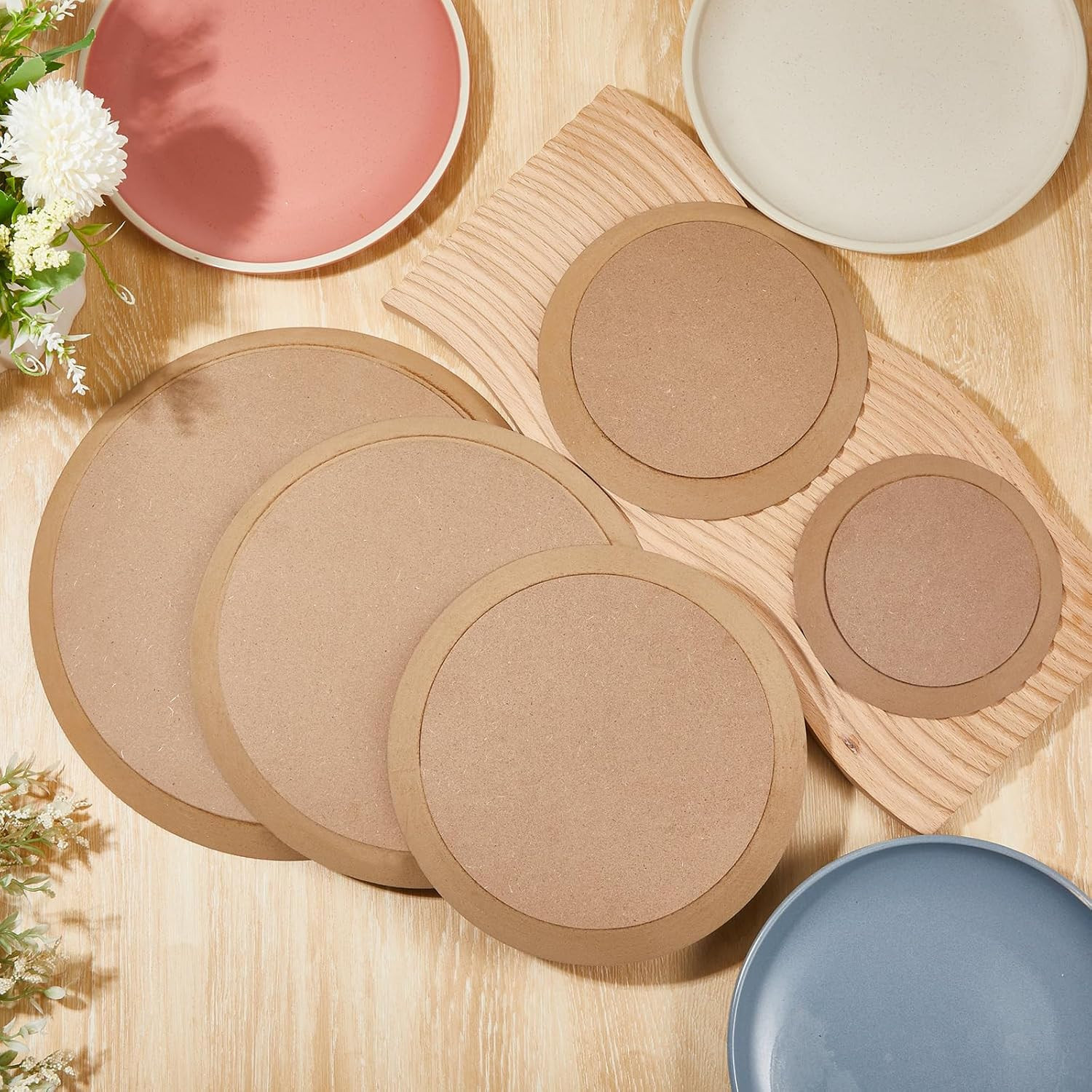 5 Pcs Ceramic Mold for Clay Wooden Pottery Clay Molds for Pottery Ceramic Plate