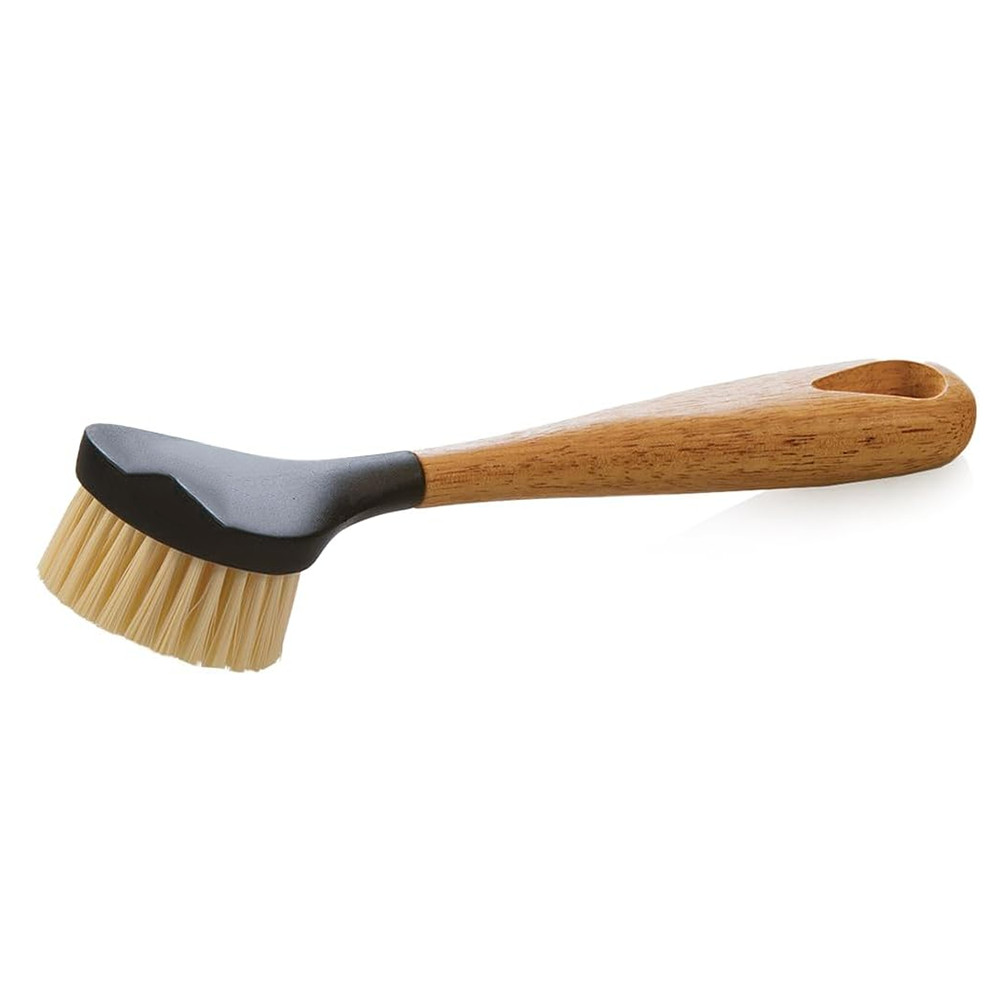 10 Inch Scrub Brush - Wood Handle for Comfortable Grip Black