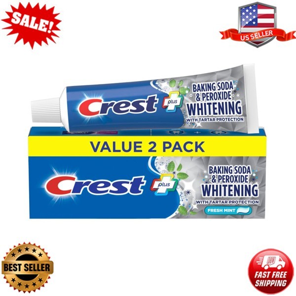 Baking Soda & Peroxide Whitening Toothpaste, Fresh Mint, 5.7 oz, Pack of 2