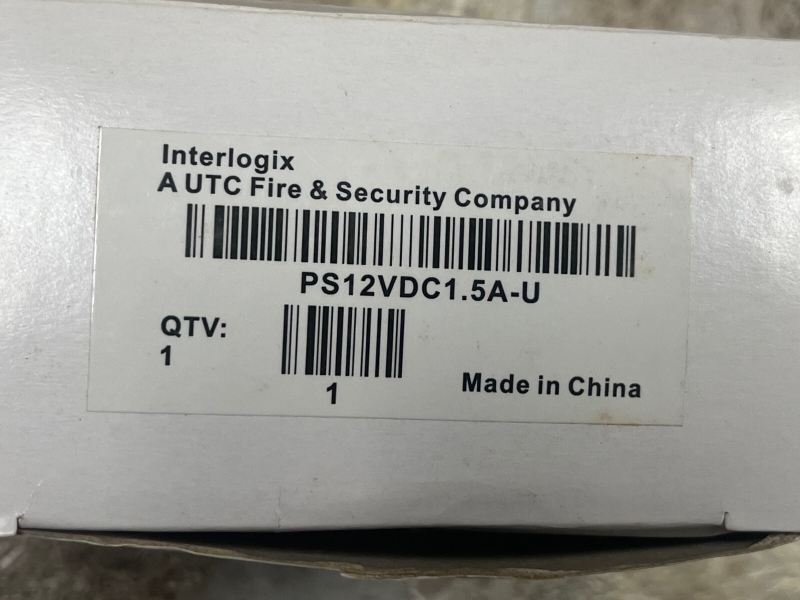 GE Security Interlogix Power Supply PS12VDC1.5A-U / NEW