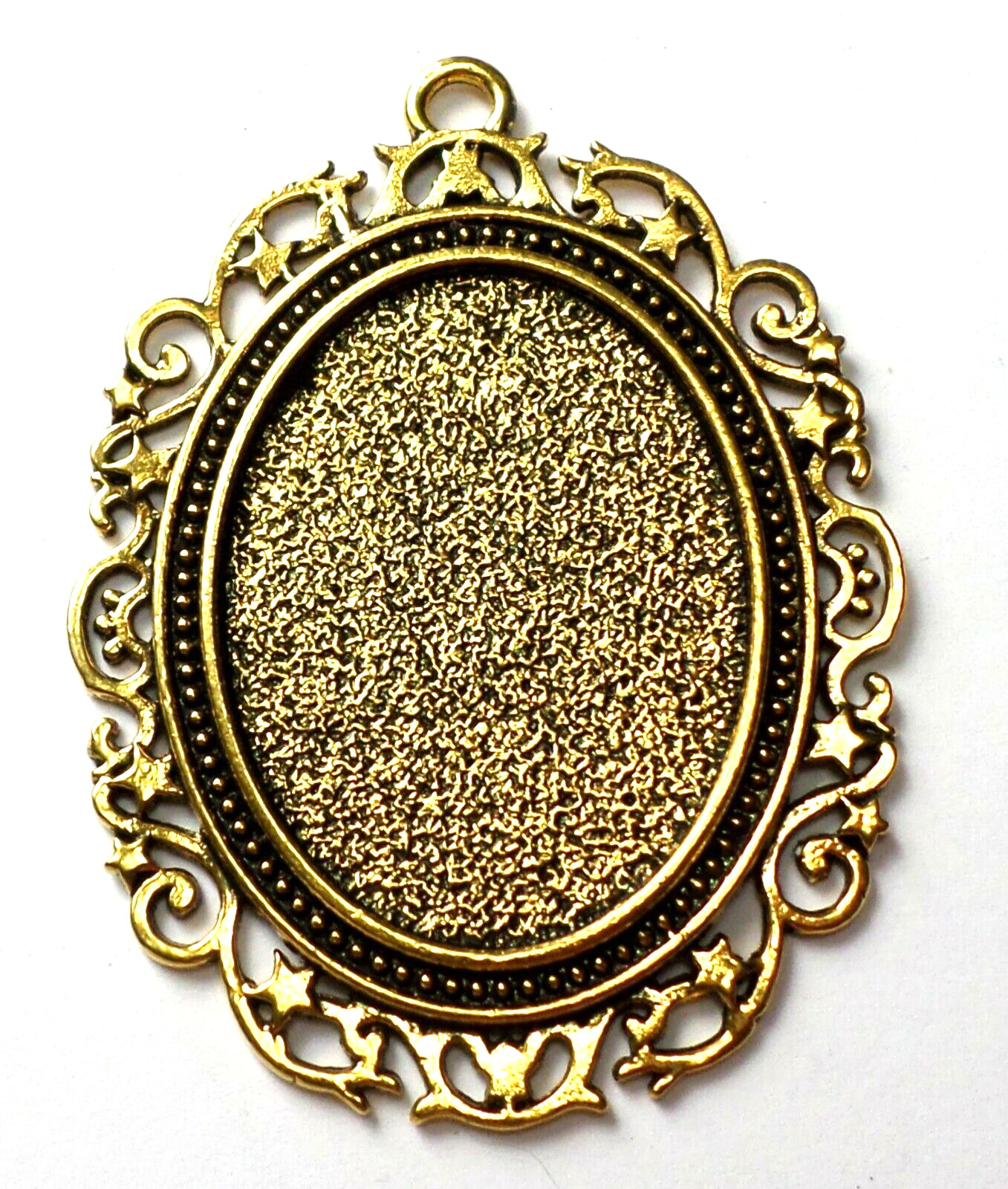 4 of 40x30mm Antique Gold Victorian Deco Floral &Stars Art Deco Pendant Settings