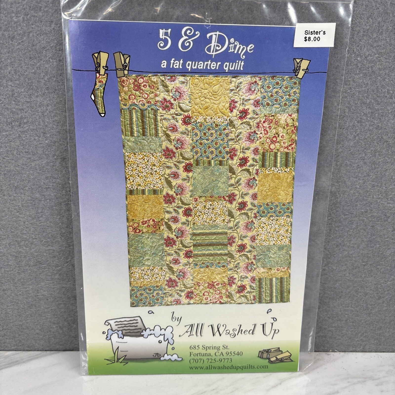 5 & Dime A Fat Quarter Quilt Pattern AWU02 by All Washed Up Fat Quarter Friendly