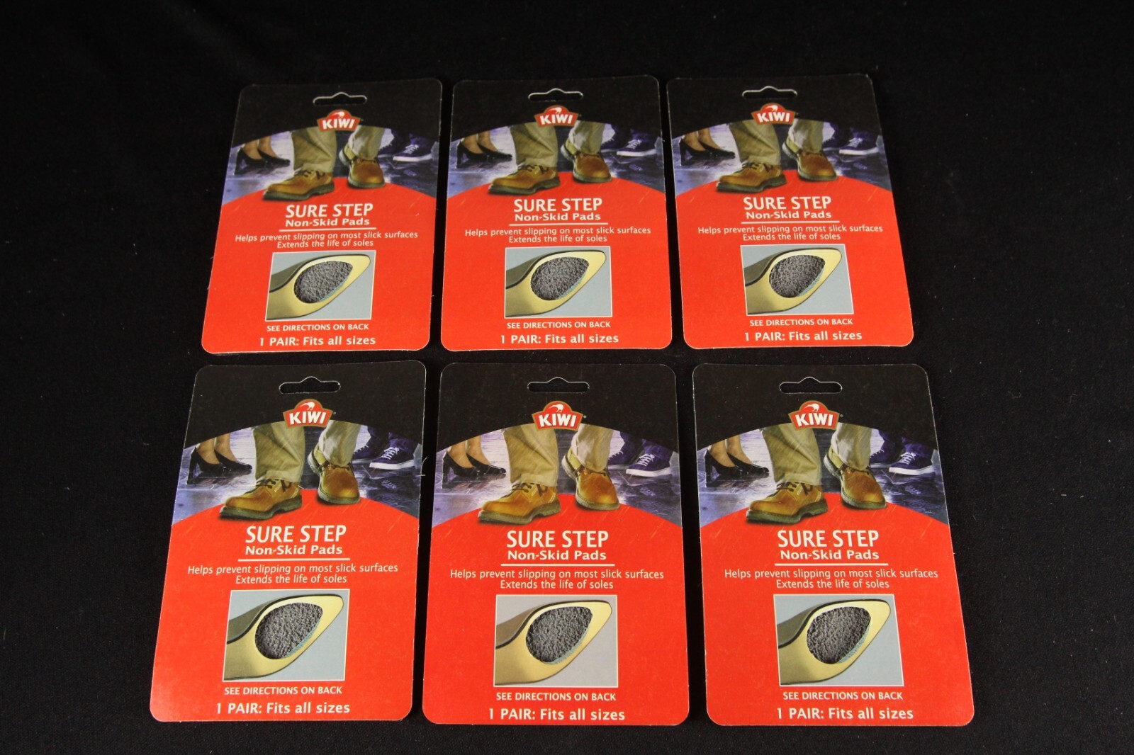 KIWI Brand Sure Step Non-Skid Shoe Pads 6 Packs of 2 For Men & Women