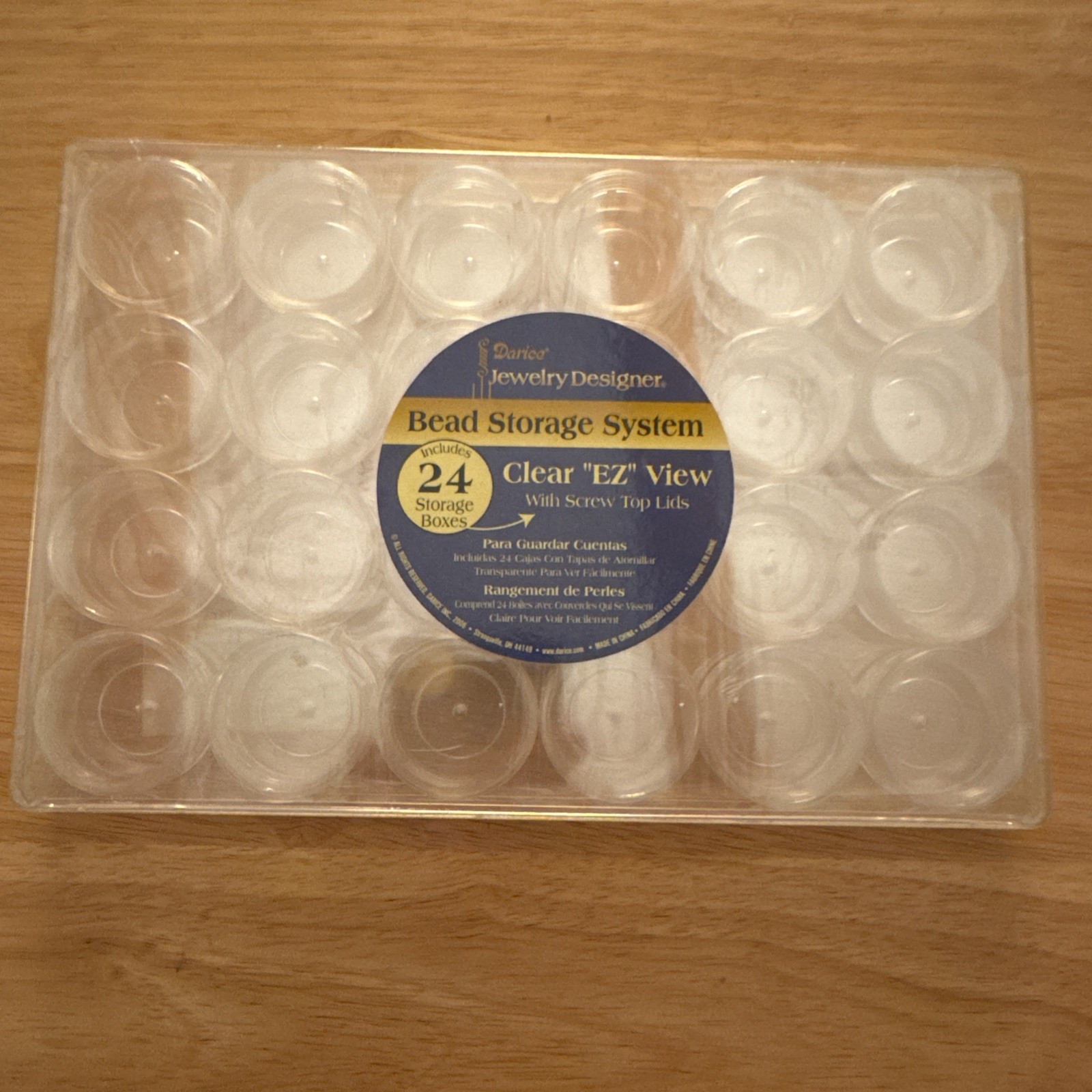 Bead, Craft Storage System Clear box with 24  individual containers w/screw lids
