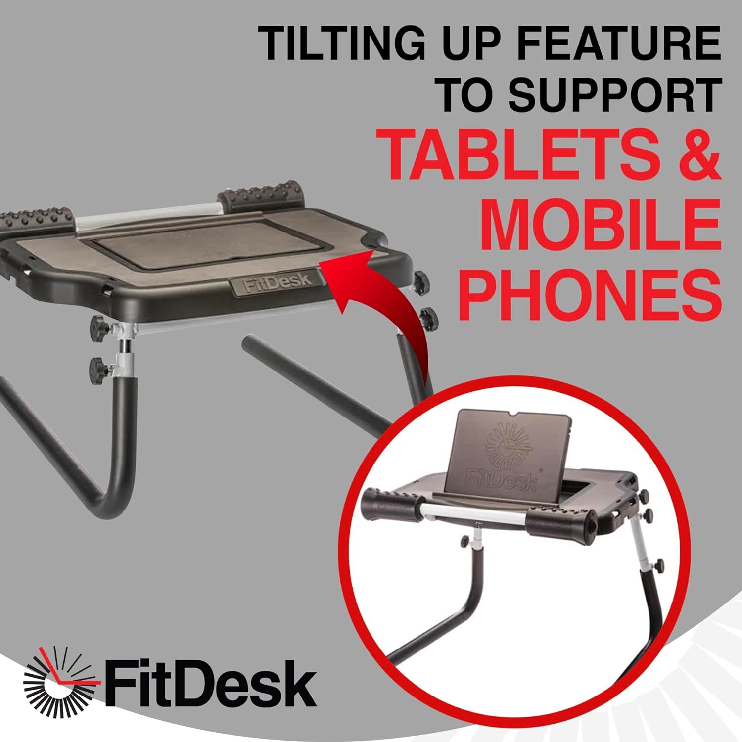 Portable Standing Desk Converter with Massage Rollers Forearm Supports