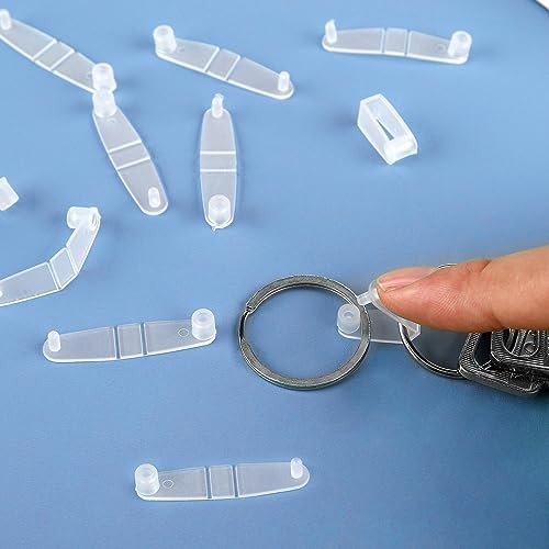 100pcs Plastic Keychain Clips - Small Clear Acrylic Keychain Connectors for